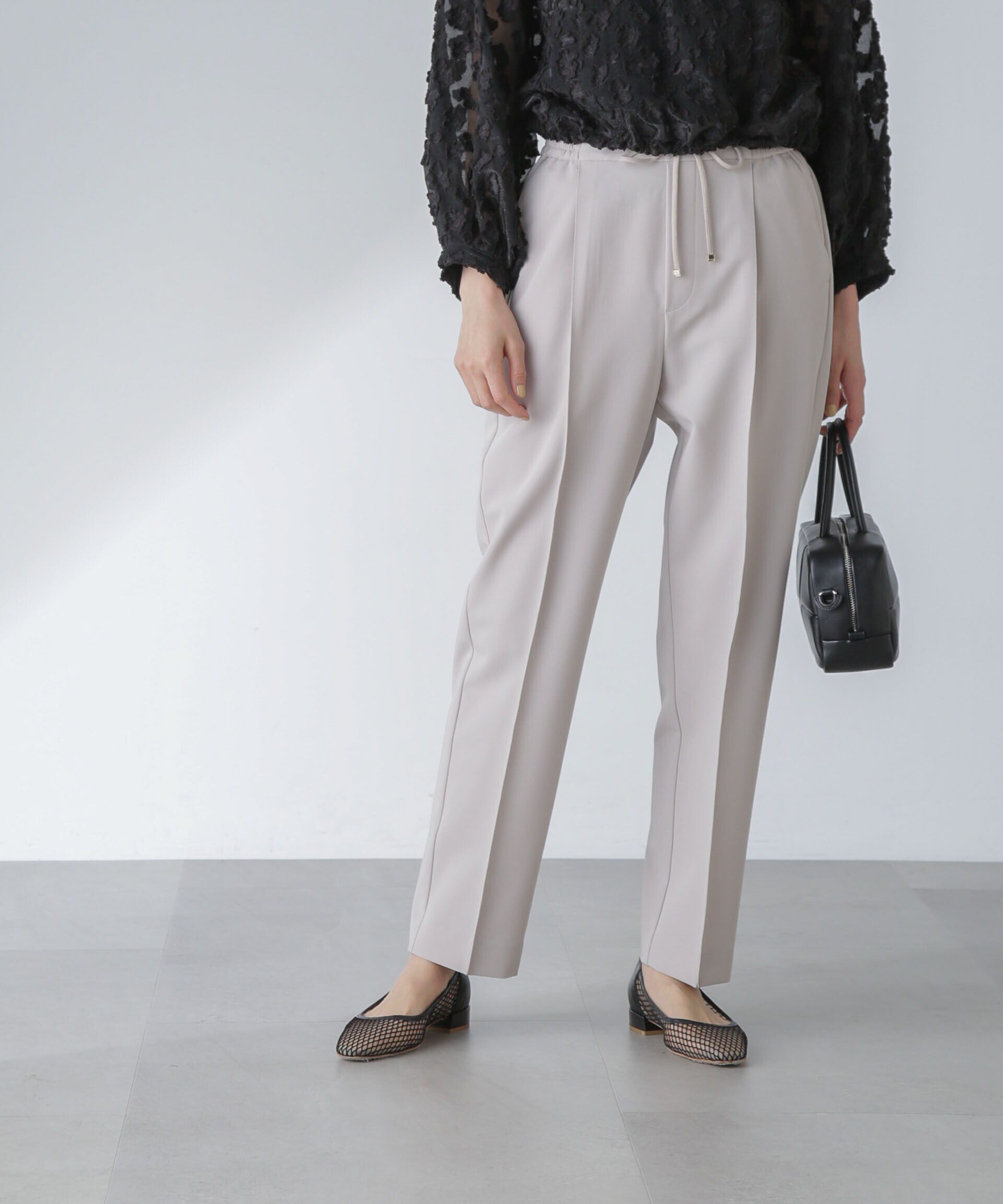 nano･universe「ピンタックイージーテーパードパンツ」|チノ|