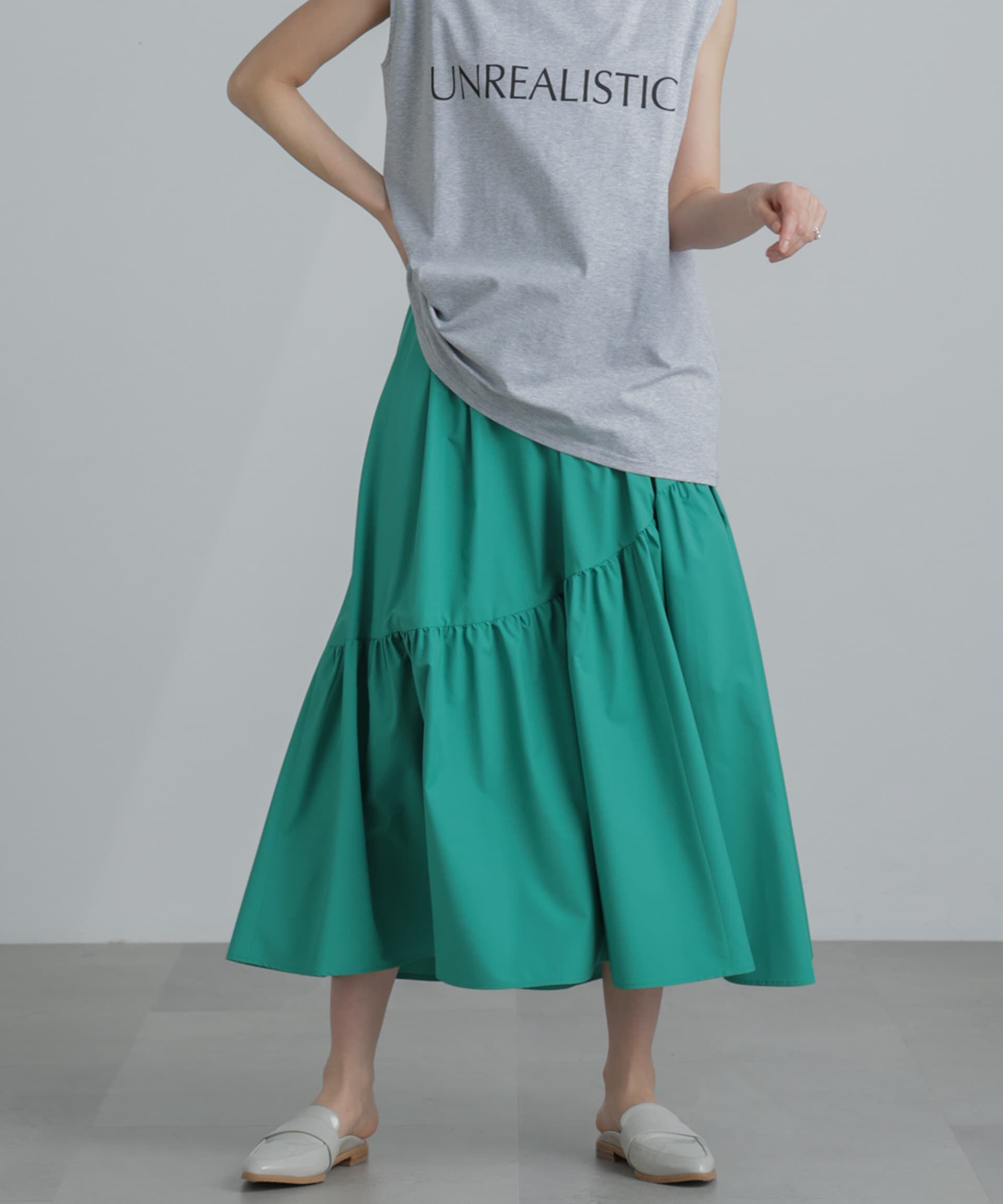 nano･universe「<撥水機能><ウォッシャブル>MINOTECH(R) アシメティアードギャザースカート」|スカート|