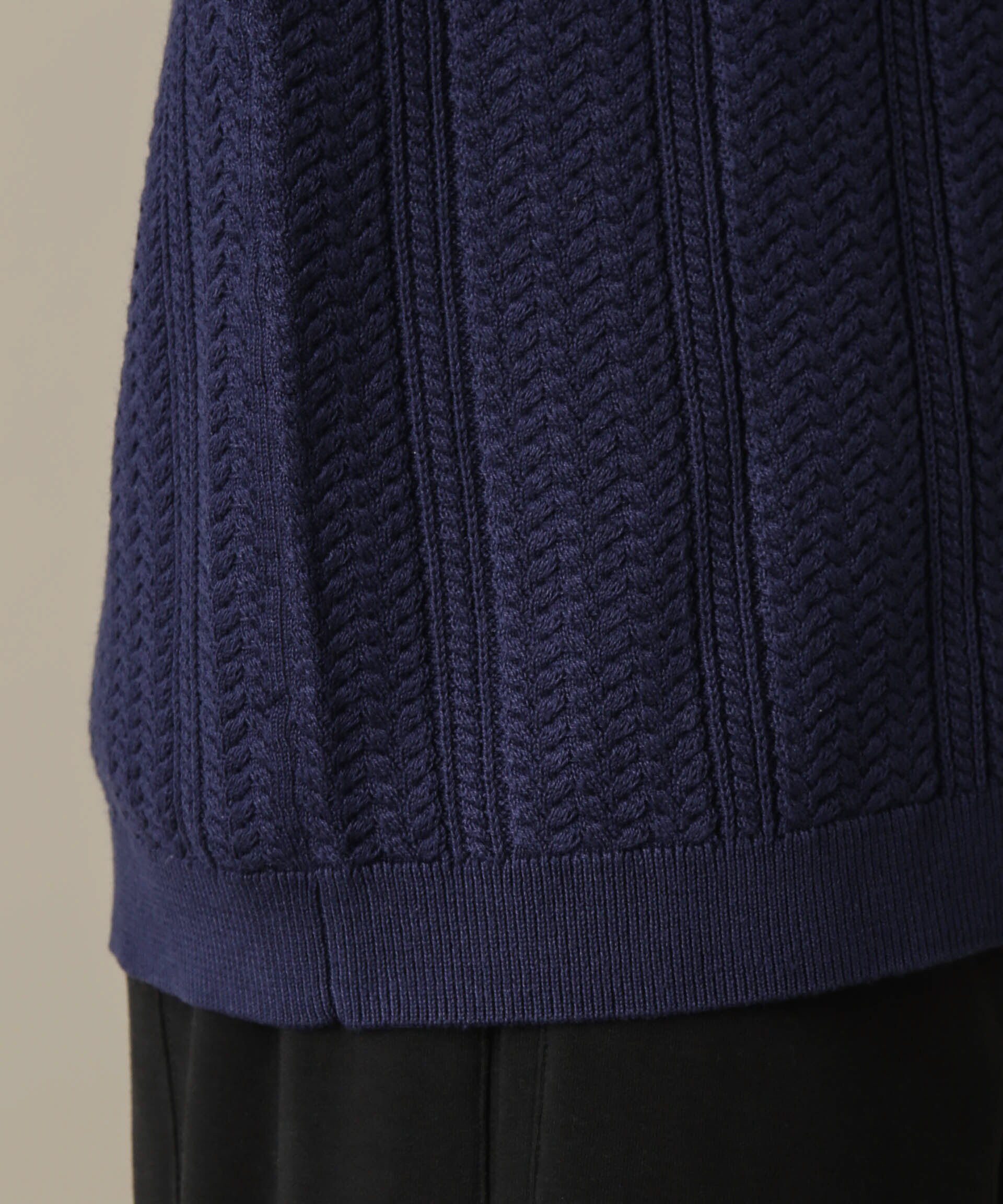 nano･universe「「NJ/CLUB」HOMESTOCKケーブルニットシャツ」|ニット・セーター|