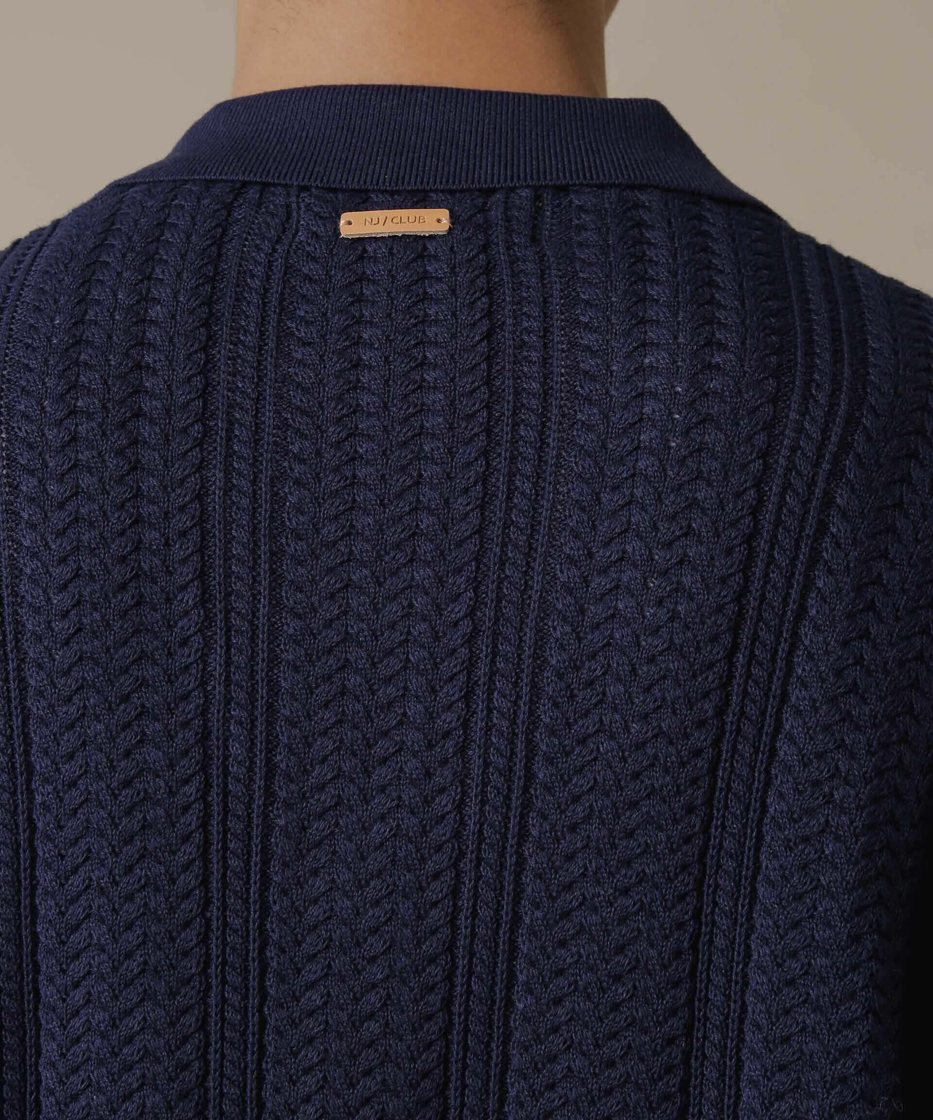 nano･universe「「NJ/CLUB」HOMESTOCKケーブルニットシャツ」|ニット・セーター|