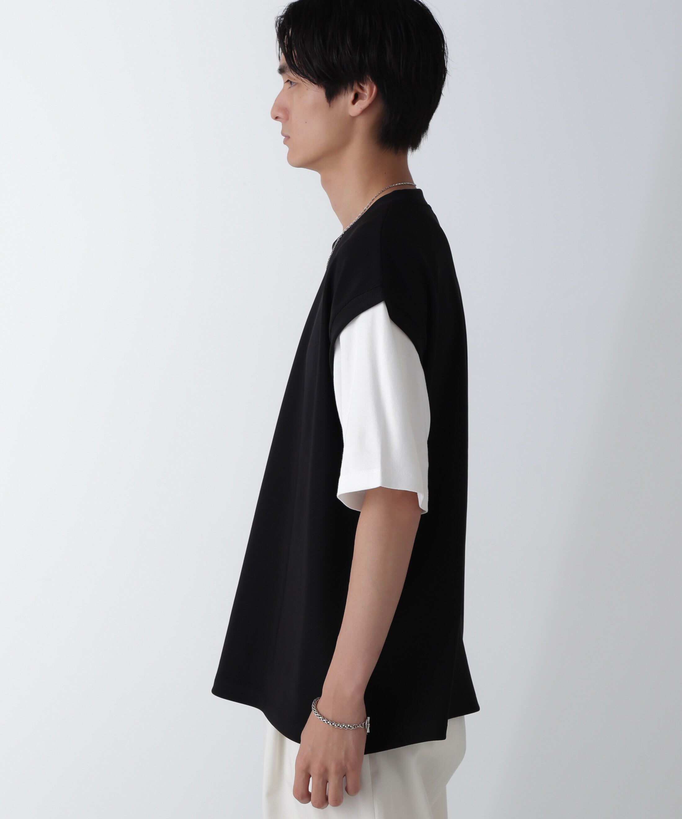 nano･universe「フェイクレイヤードリラックスTシャツ 半袖」|Tシャツ・カットソー|