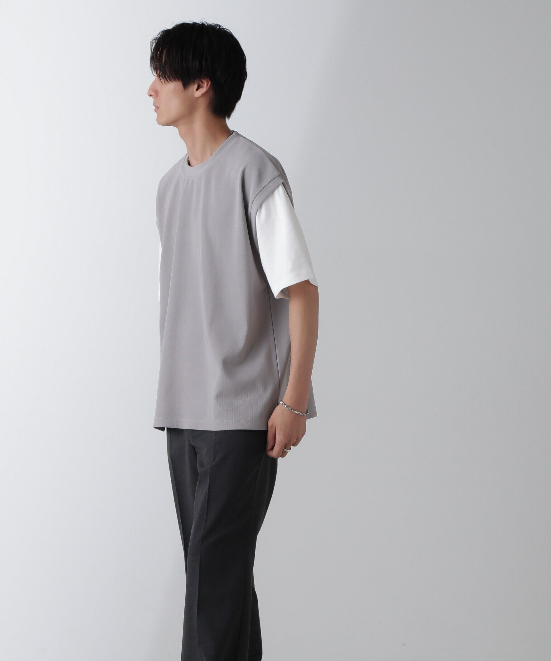 nano･universe「フェイクレイヤードリラックスTシャツ 半袖」|Tシャツ・カットソー|