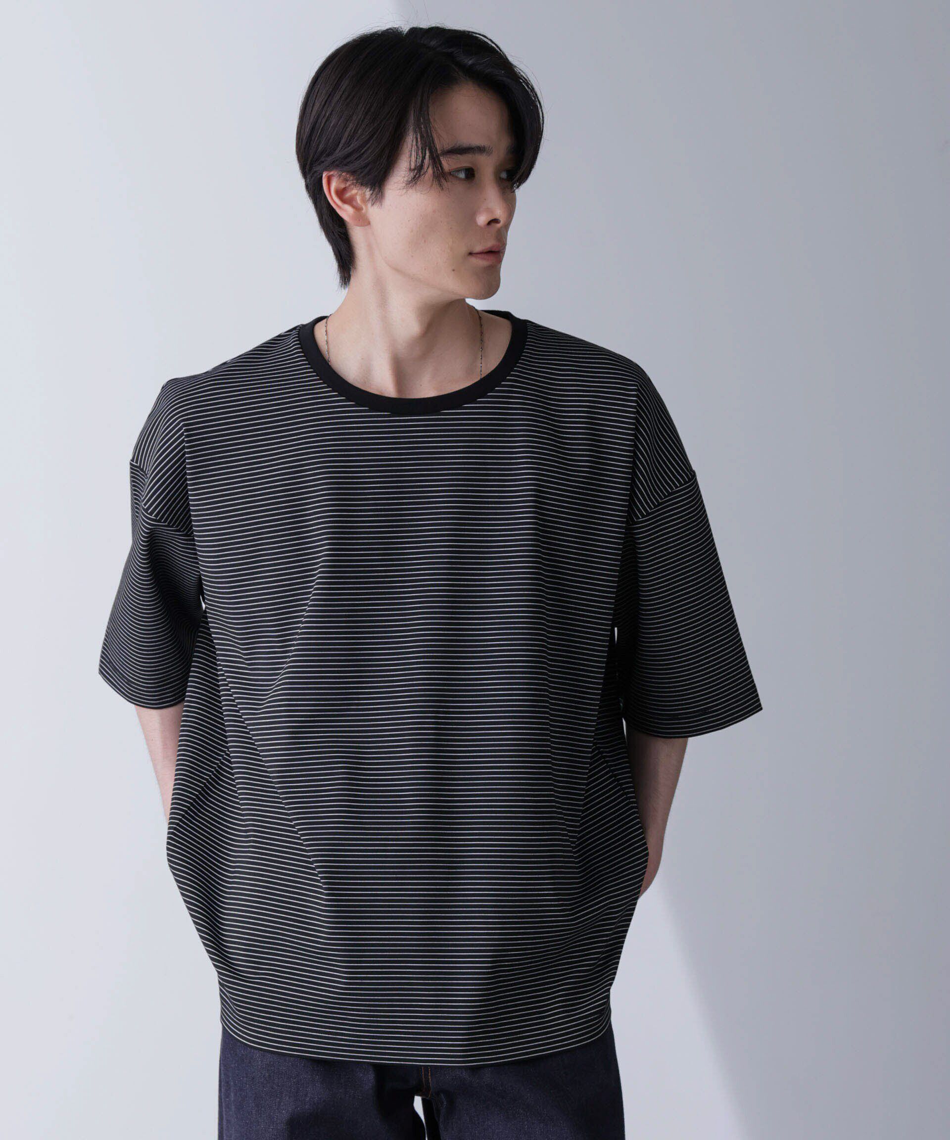 nano･universe「ビッグシルエットボーダーTシャツ 半袖」|Tシャツ・カットソー|