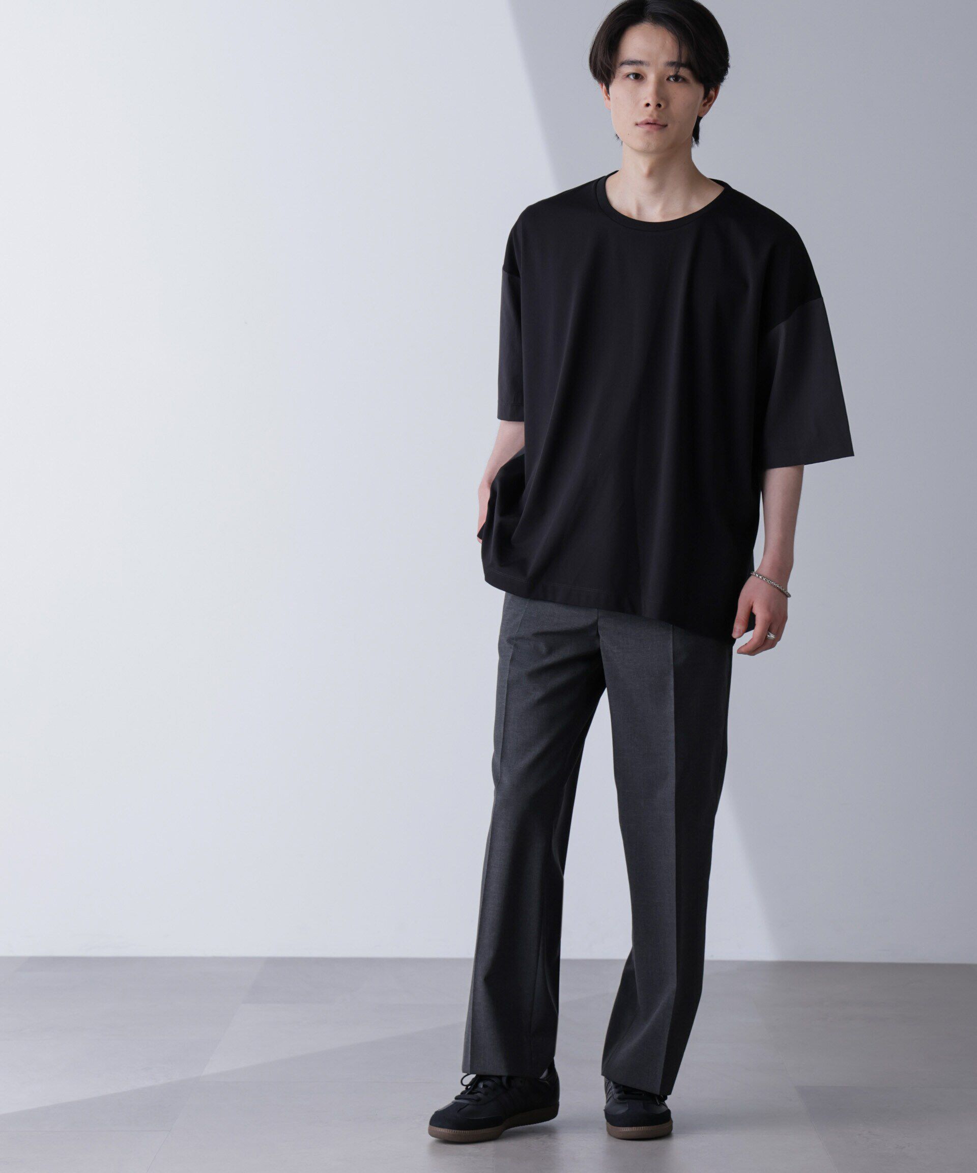 nano･universe「袖切り替えビッグＴシャツ 半袖」|Tシャツ・カットソー|