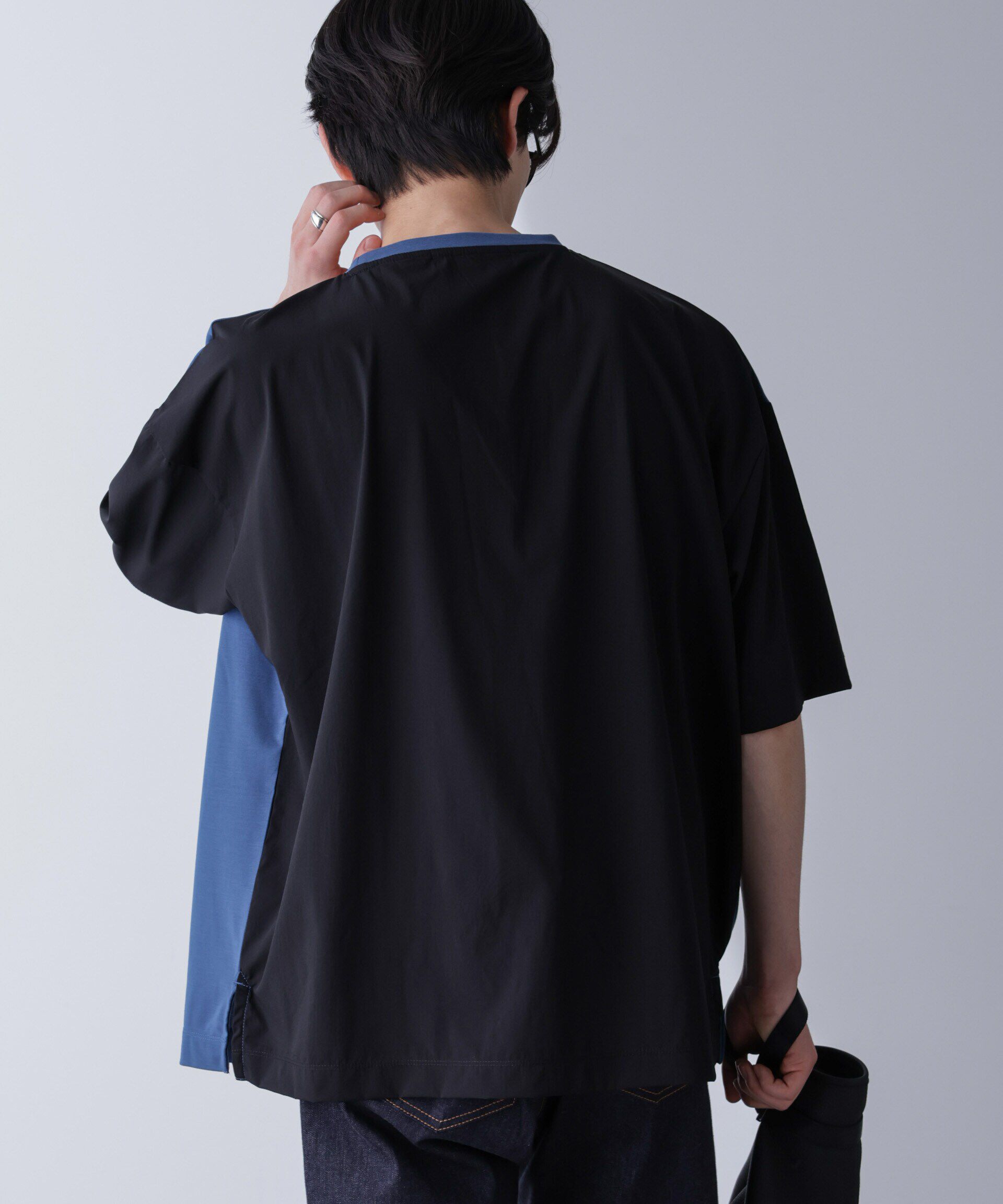 nano･universe「袖切り替えビッグＴシャツ 半袖」|Tシャツ・カットソー|