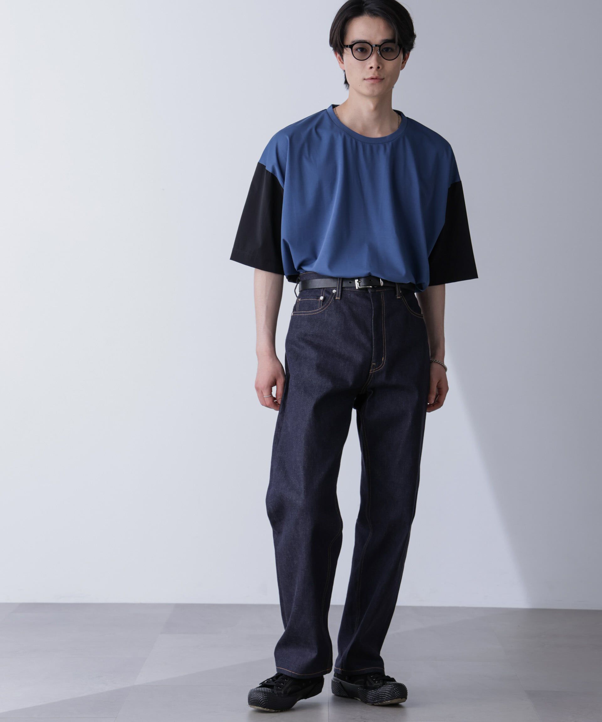 nano･universe「袖切り替えビッグＴシャツ 半袖」|Tシャツ・カットソー|