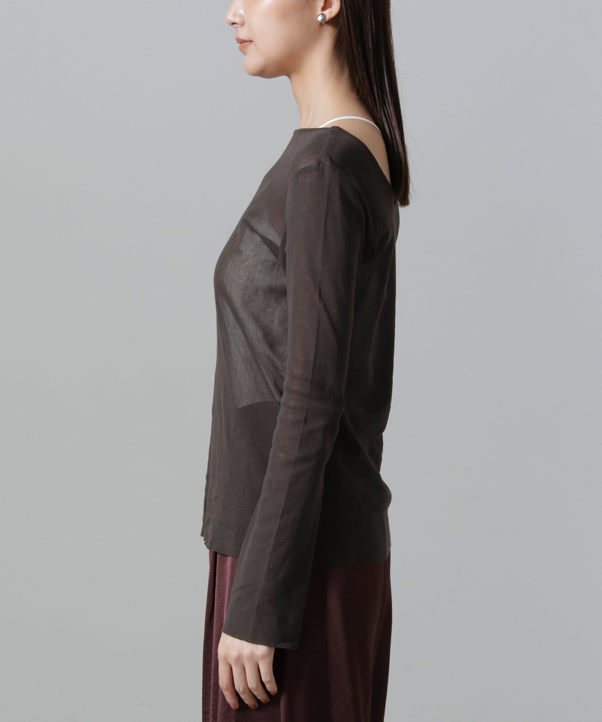 nano･universe「フレアスリーブメッシュトップス」|Tシャツ・カットソー|