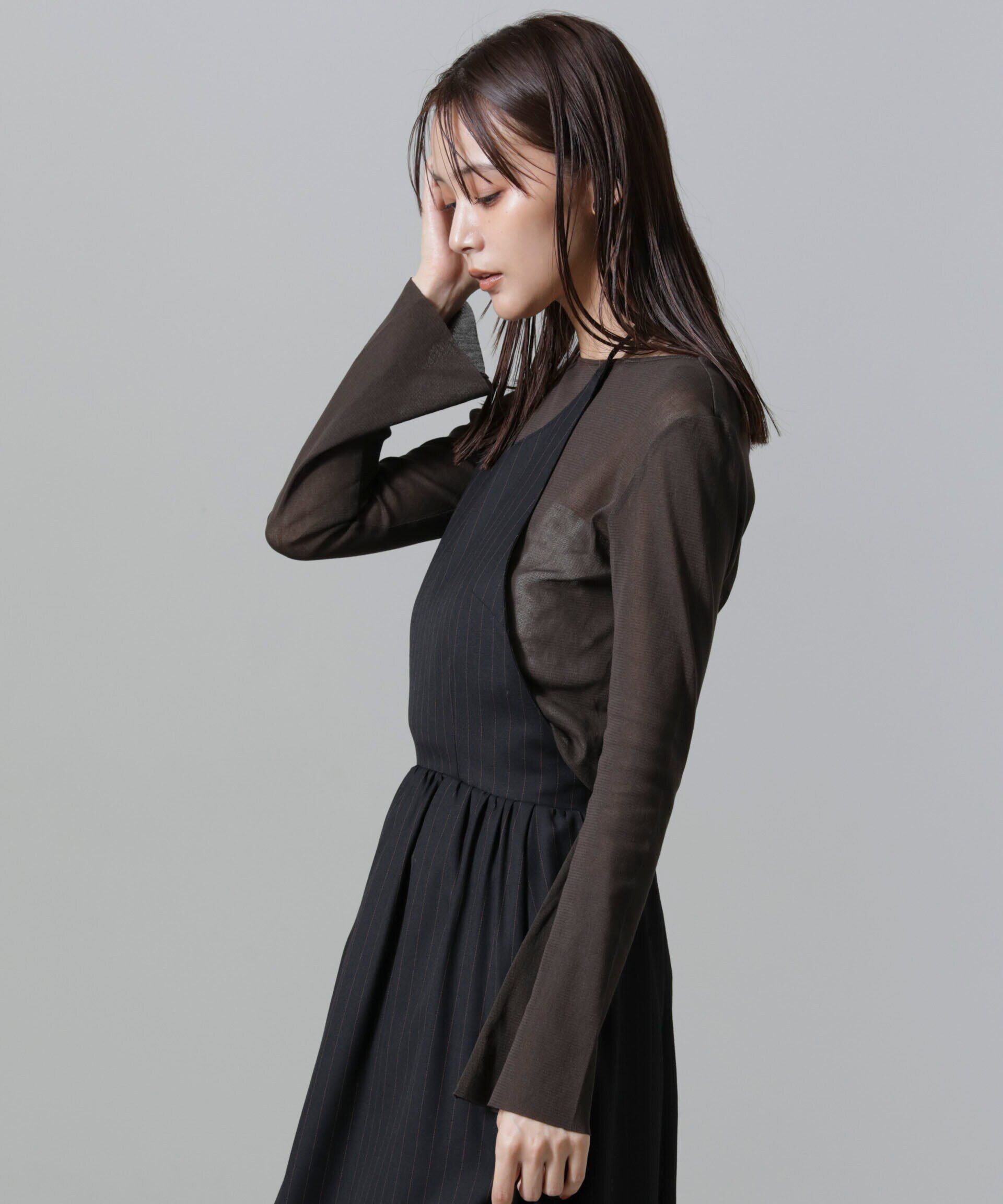 nano･universe「フレアスリーブメッシュトップス」|Tシャツ・カットソー|