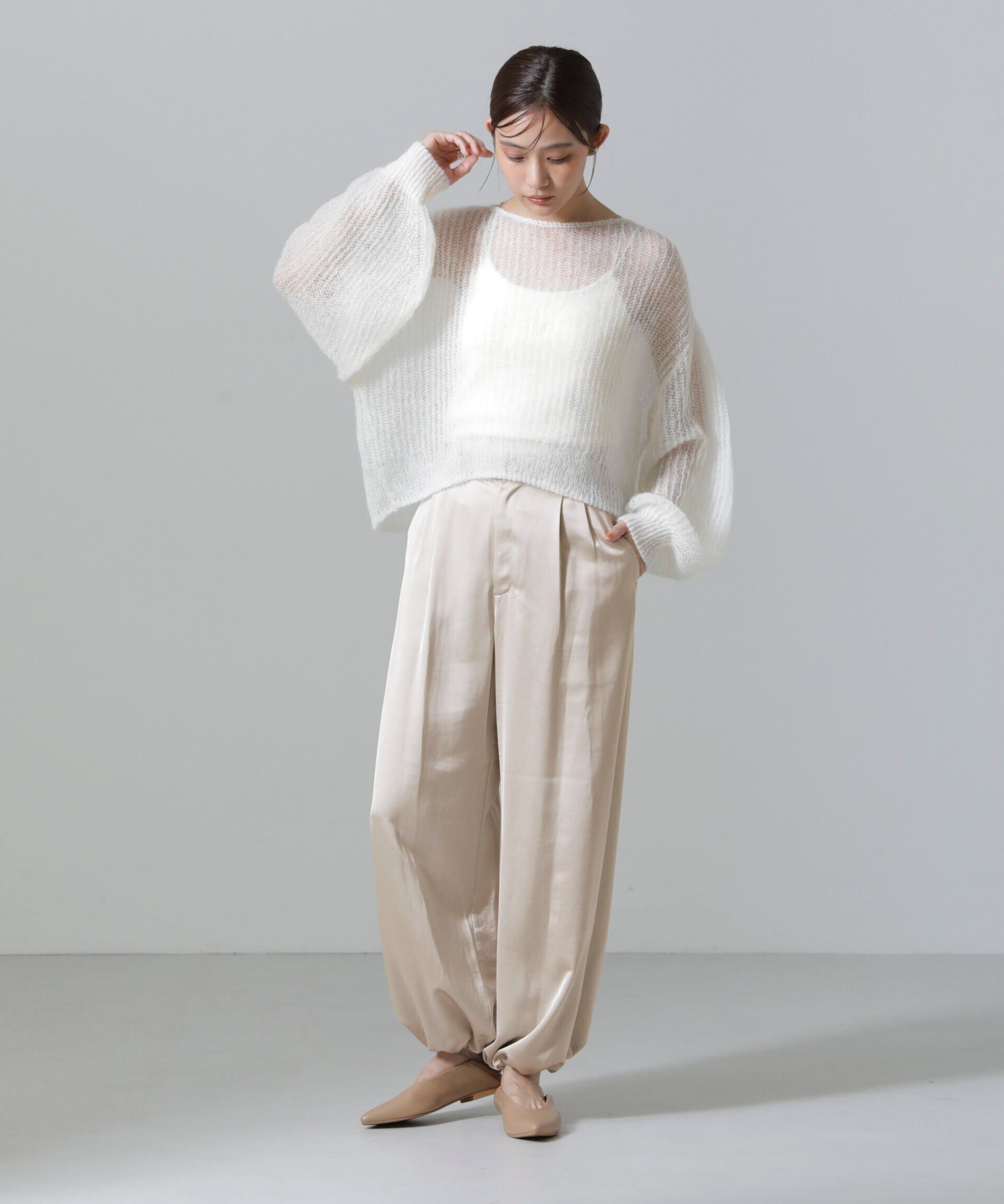 nano･universe「2WAYサテンワイドパンツ」|チノ|