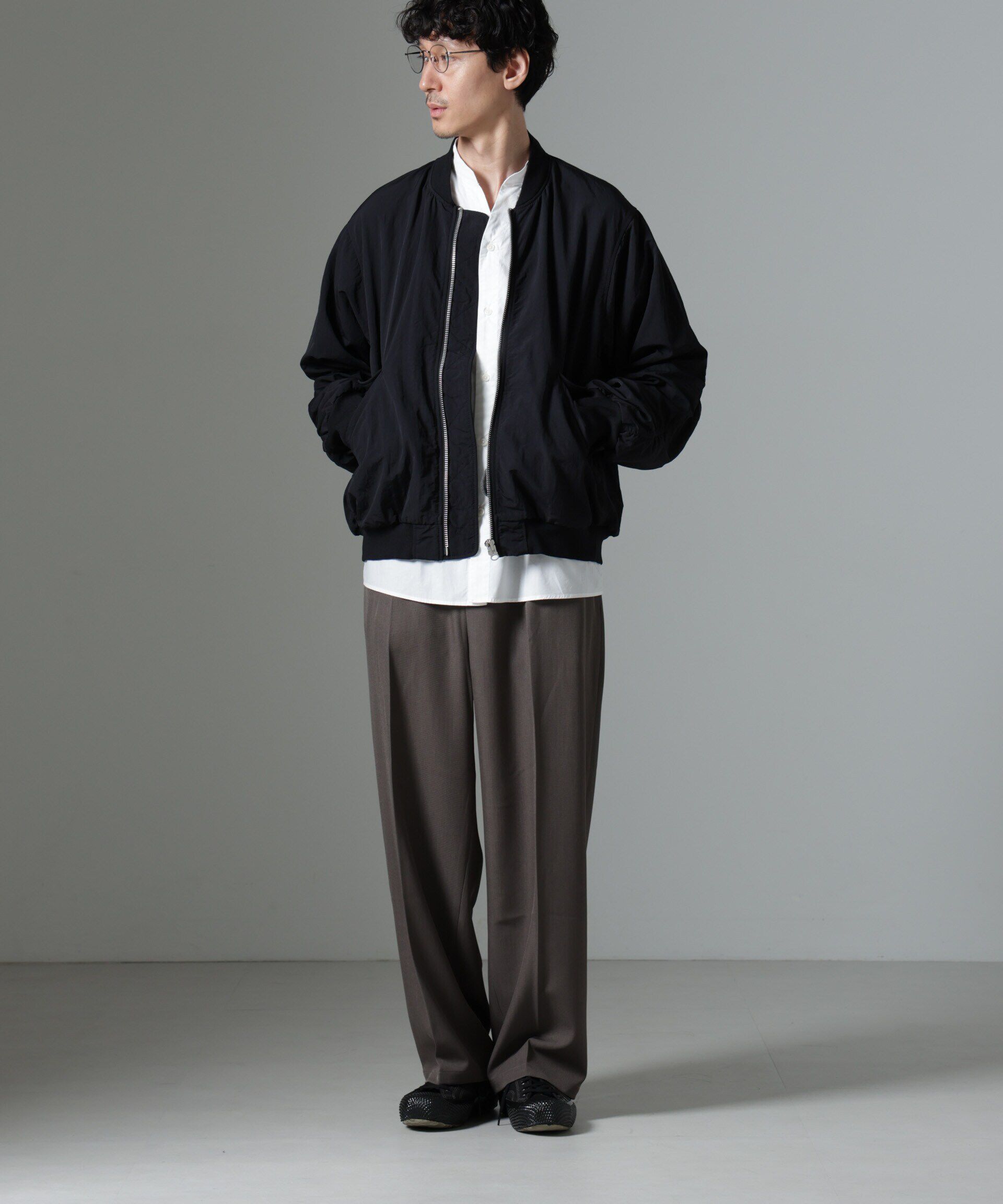 nano･universe「水溶性ボンディング撥水MA-１ブルゾン(セットアップ可)」|ブルゾン・スタジャン|