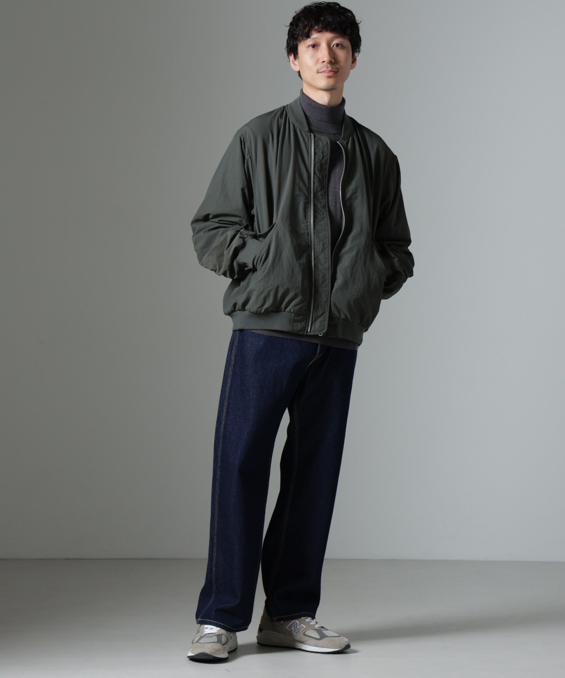 nano･universe「水溶性ボンディング撥水MA-１ブルゾン(セットアップ可)」|ブルゾン・スタジャン|