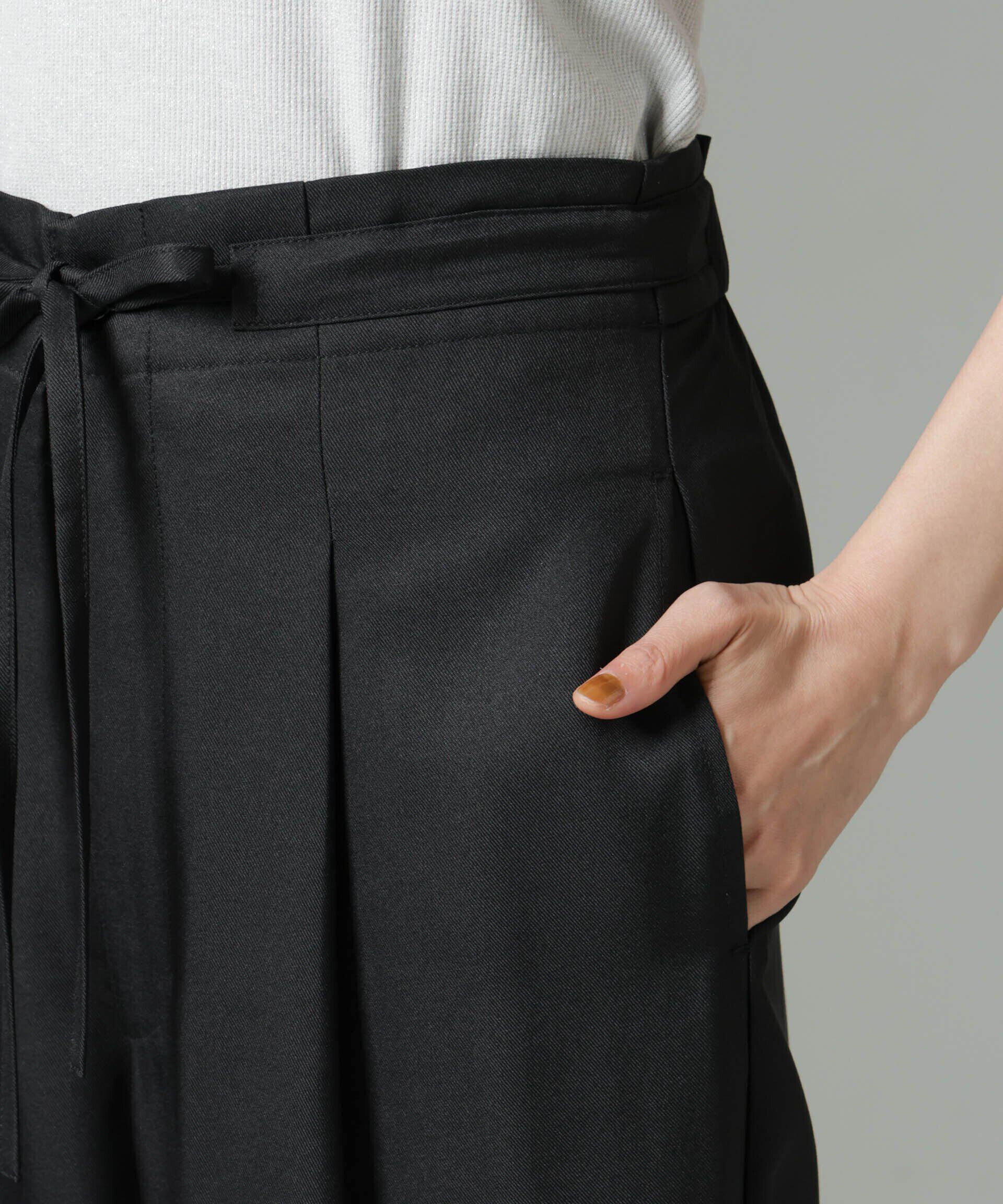 nano･universe「ウエストリボンベルトパンツ（セットアップ可）」|チノ|