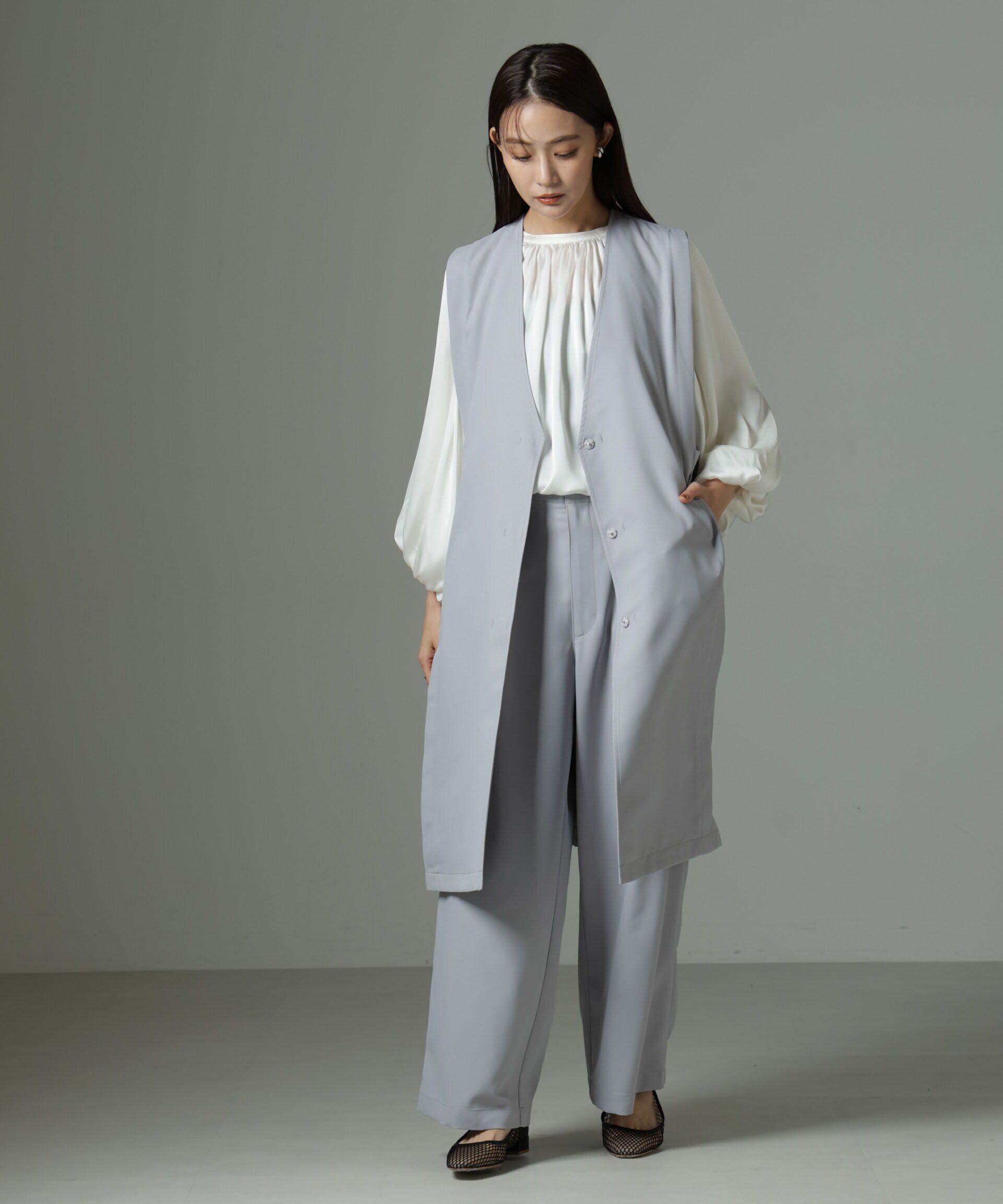 nano･universe「ウエストリボンベルトパンツ（セットアップ可）」|チノ|