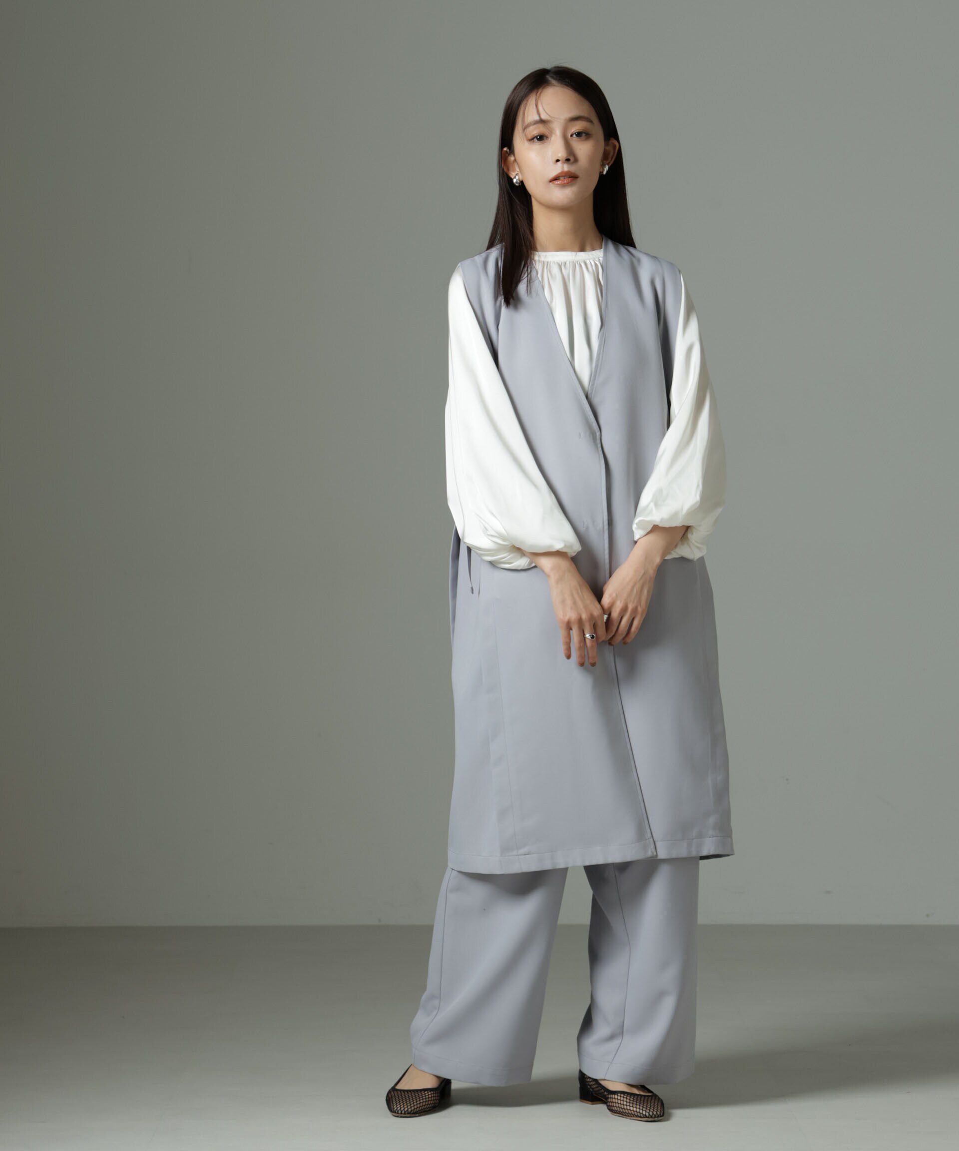 nano･universe「ウエストリボンベルトパンツ（セットアップ可）」|チノ|