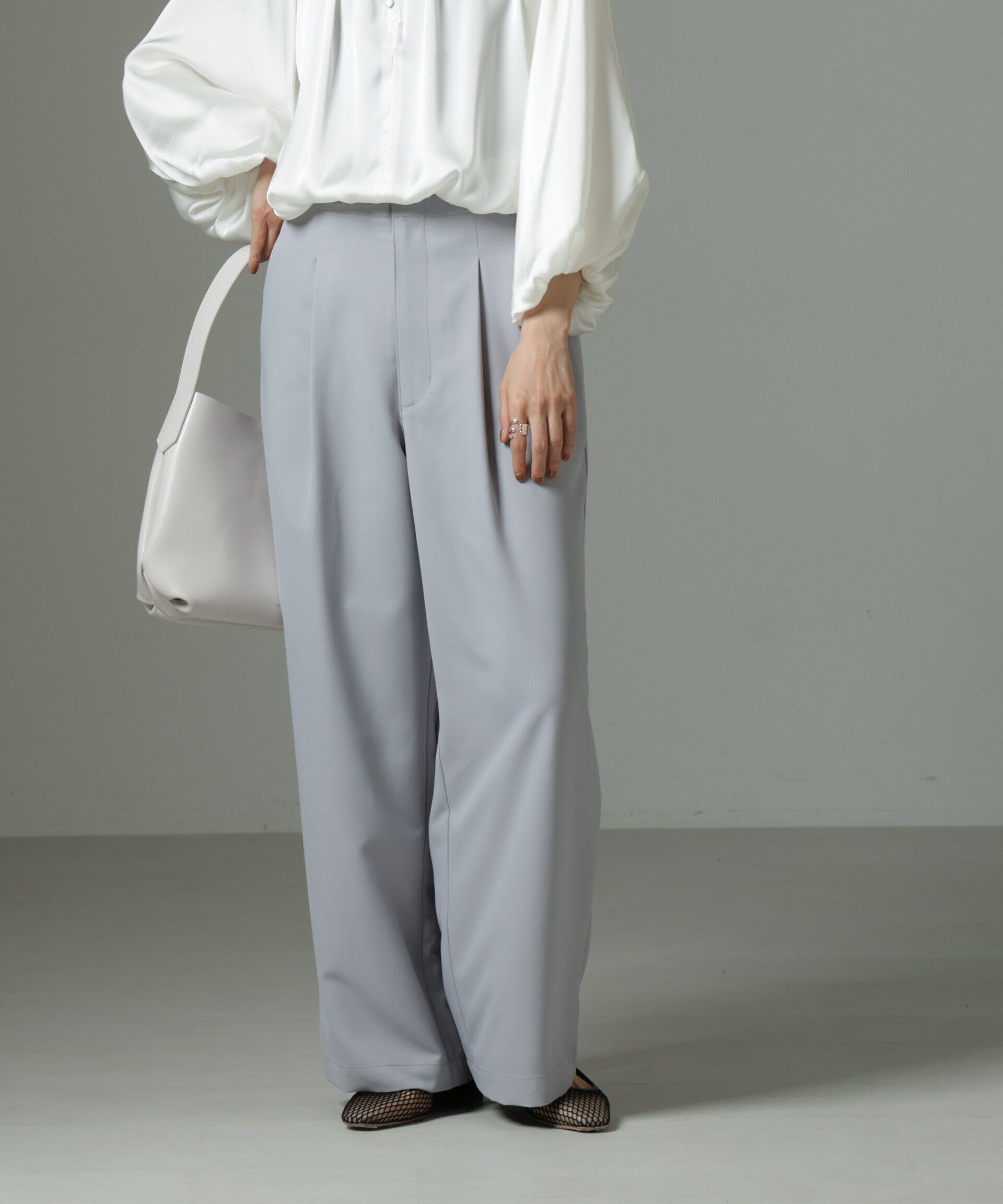 nano･universe「ウエストリボンベルトパンツ（セットアップ可）」|チノ|