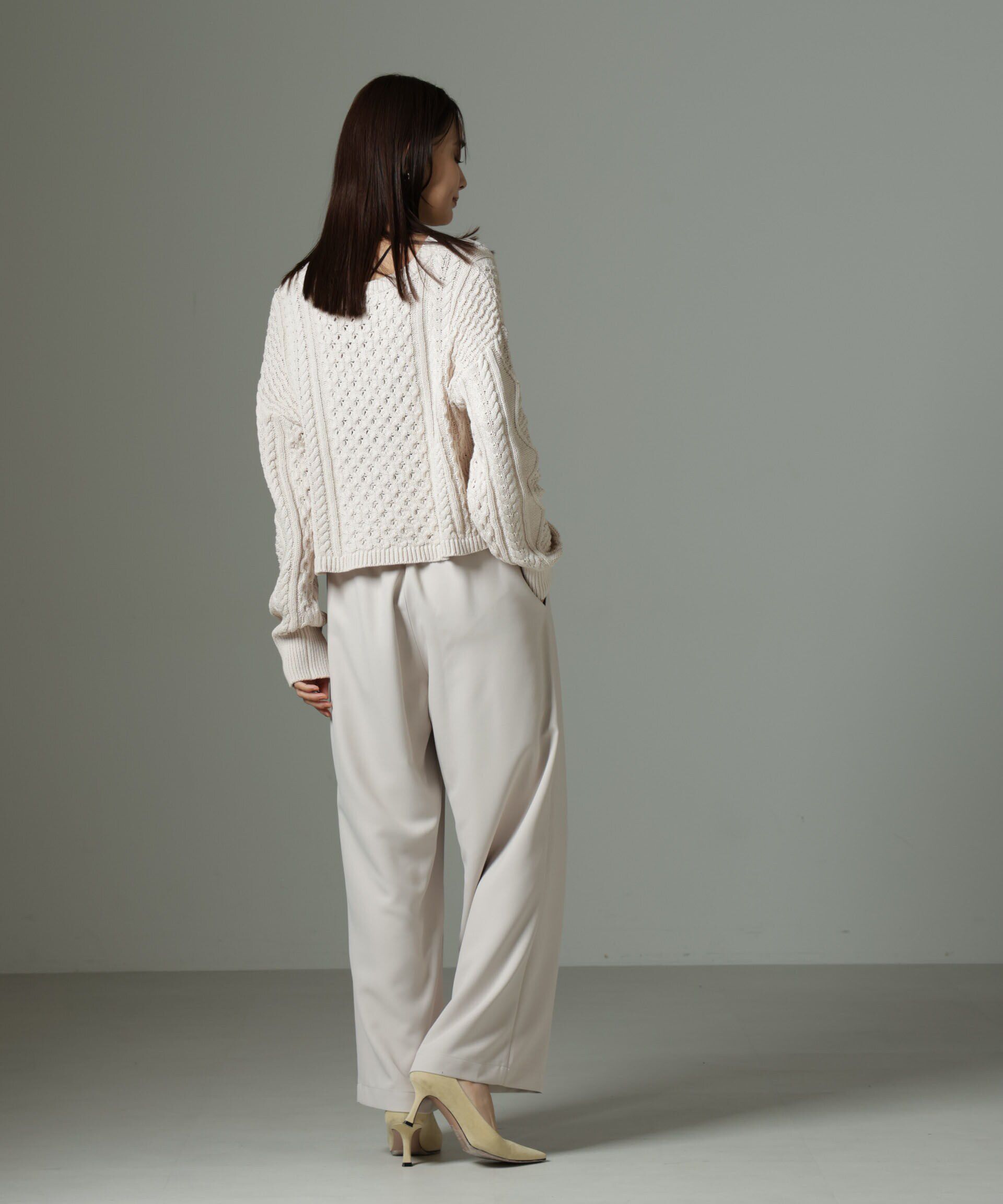 nano･universe「ウエストリボンベルトパンツ（セットアップ可）」|チノ|