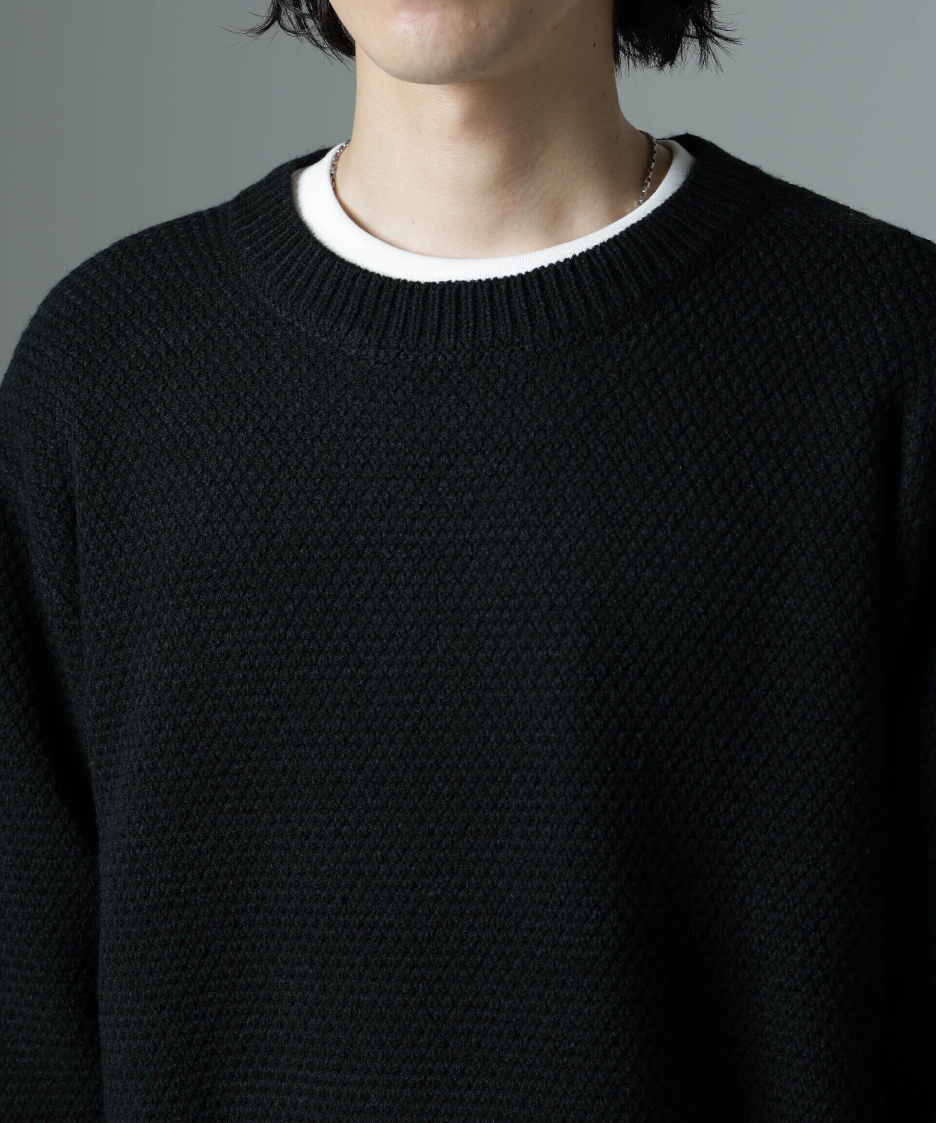 nano･universe「ダイヤ鹿の子ニット」|ニット・セーター|