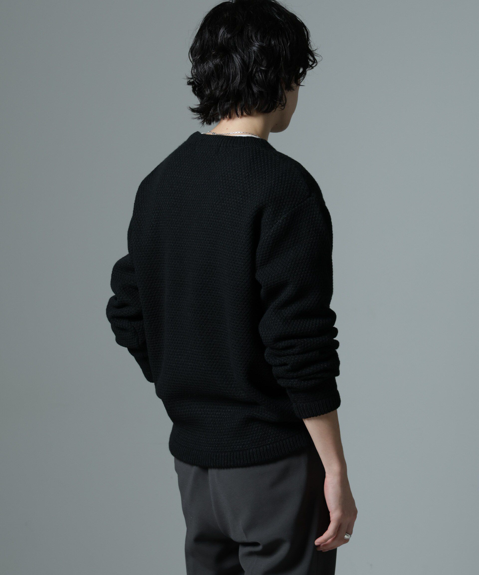 nano･universe「ダイヤ鹿の子ニット」|ニット・セーター|