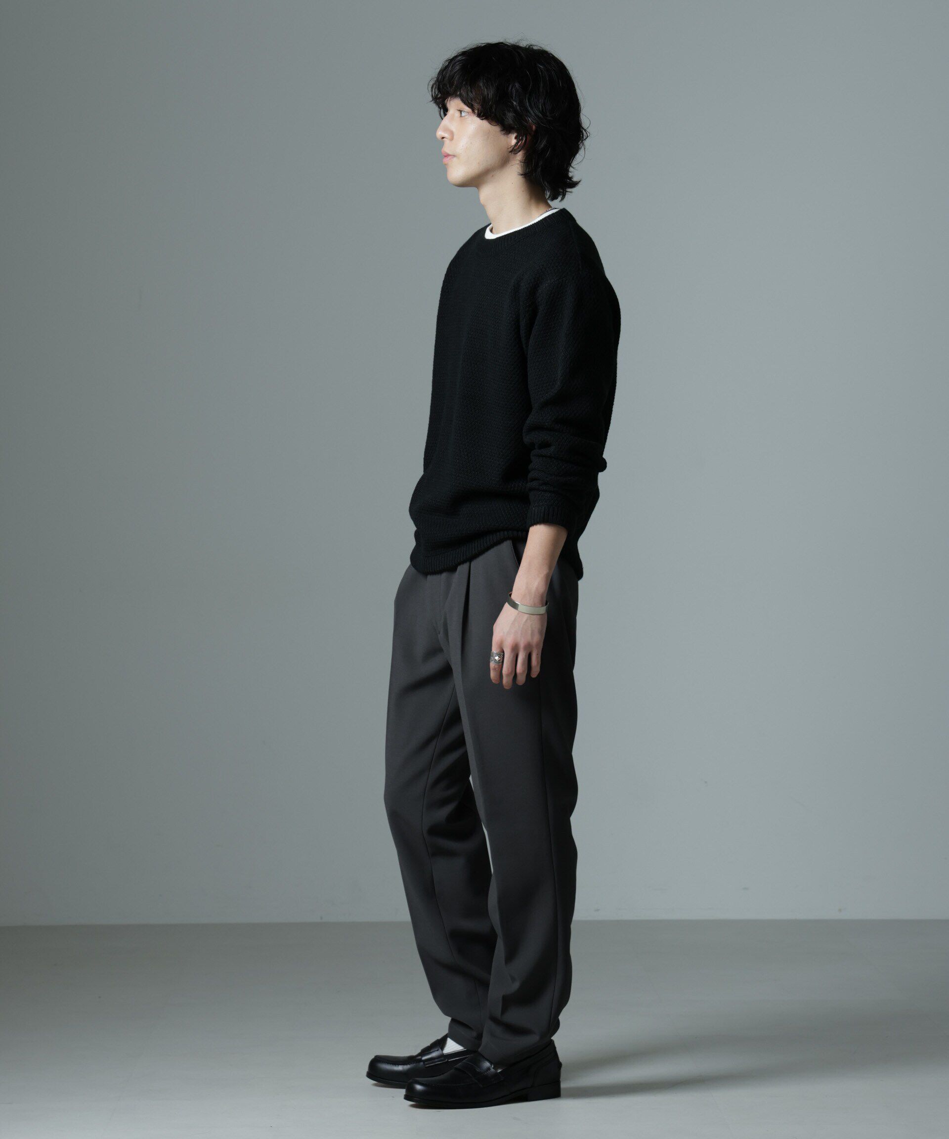 nano･universe「ダイヤ鹿の子ニット」|ニット・セーター|