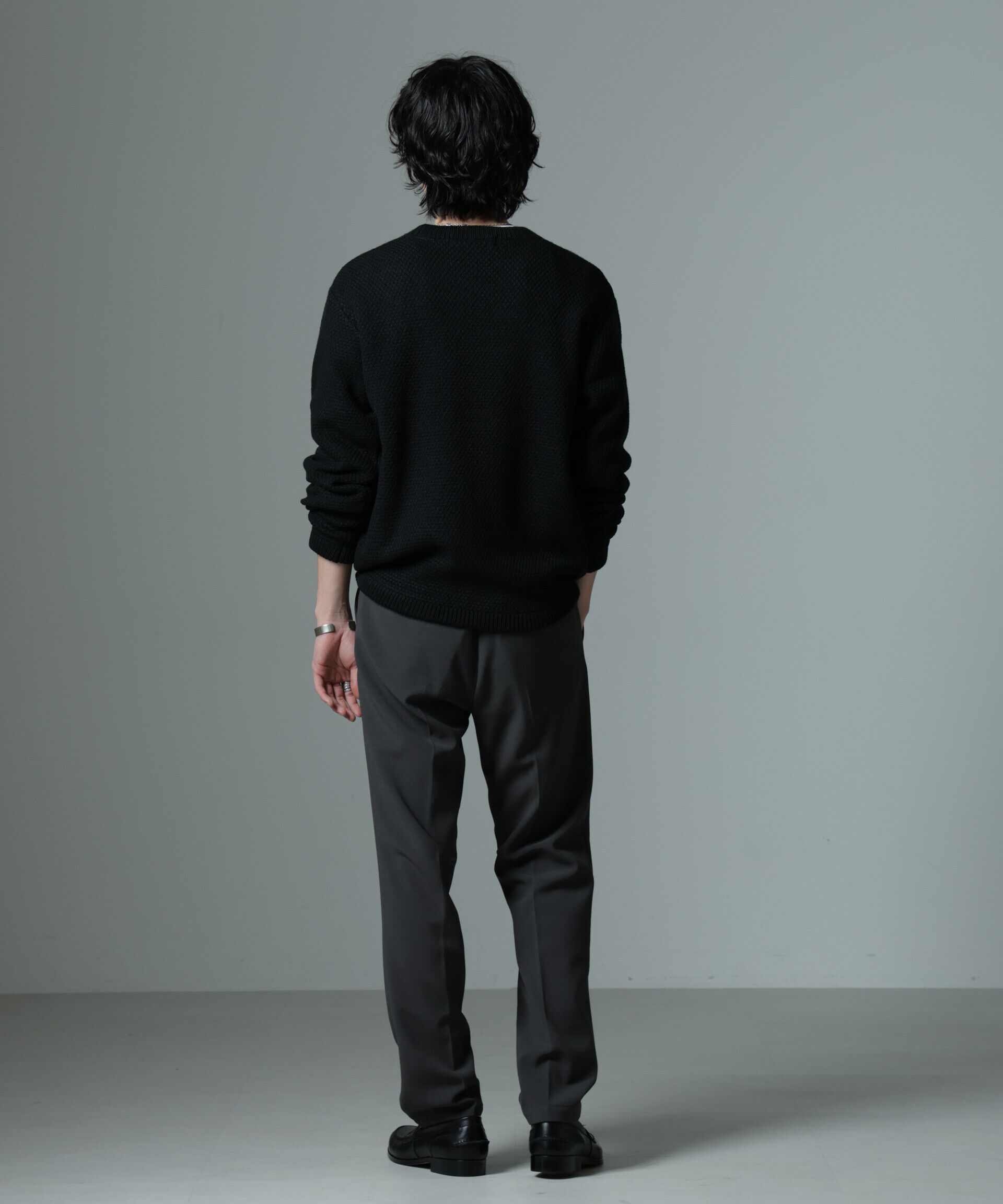 nano･universe「ダイヤ鹿の子ニット」|ニット・セーター|