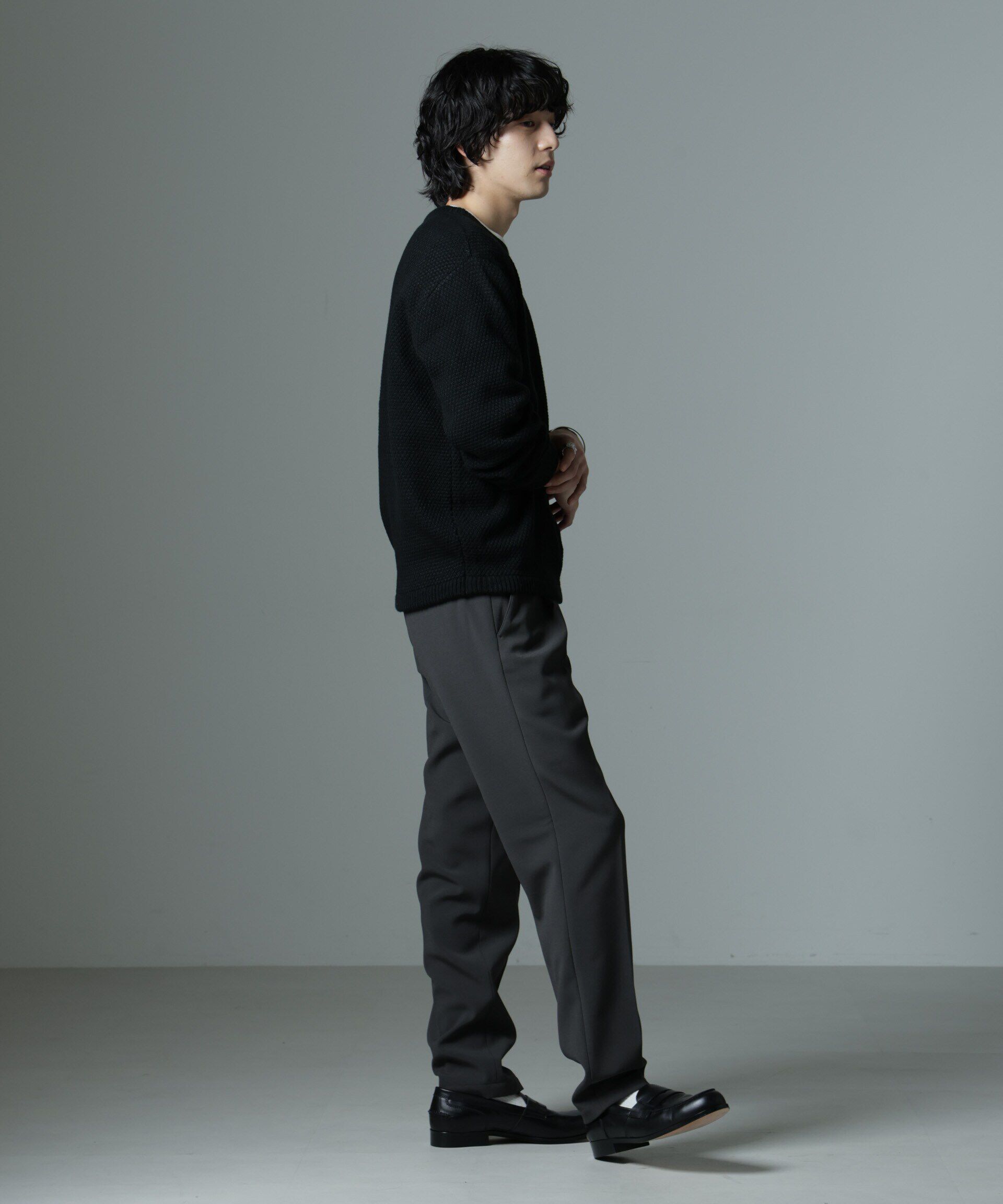 nano･universe「ダイヤ鹿の子ニット」|ニット・セーター|