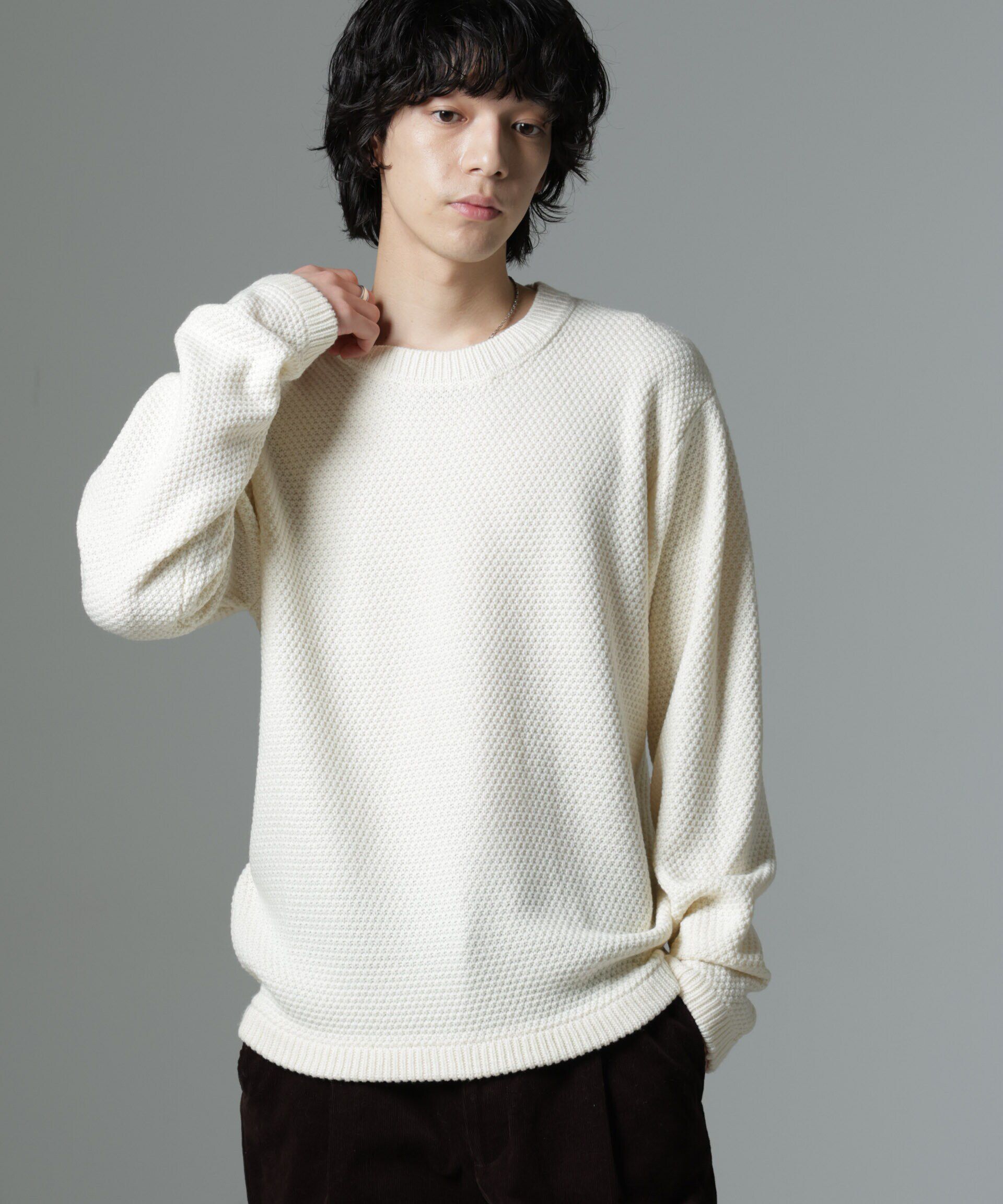 nano･universe「ダイヤ鹿の子ニット」|ニット・セーター|