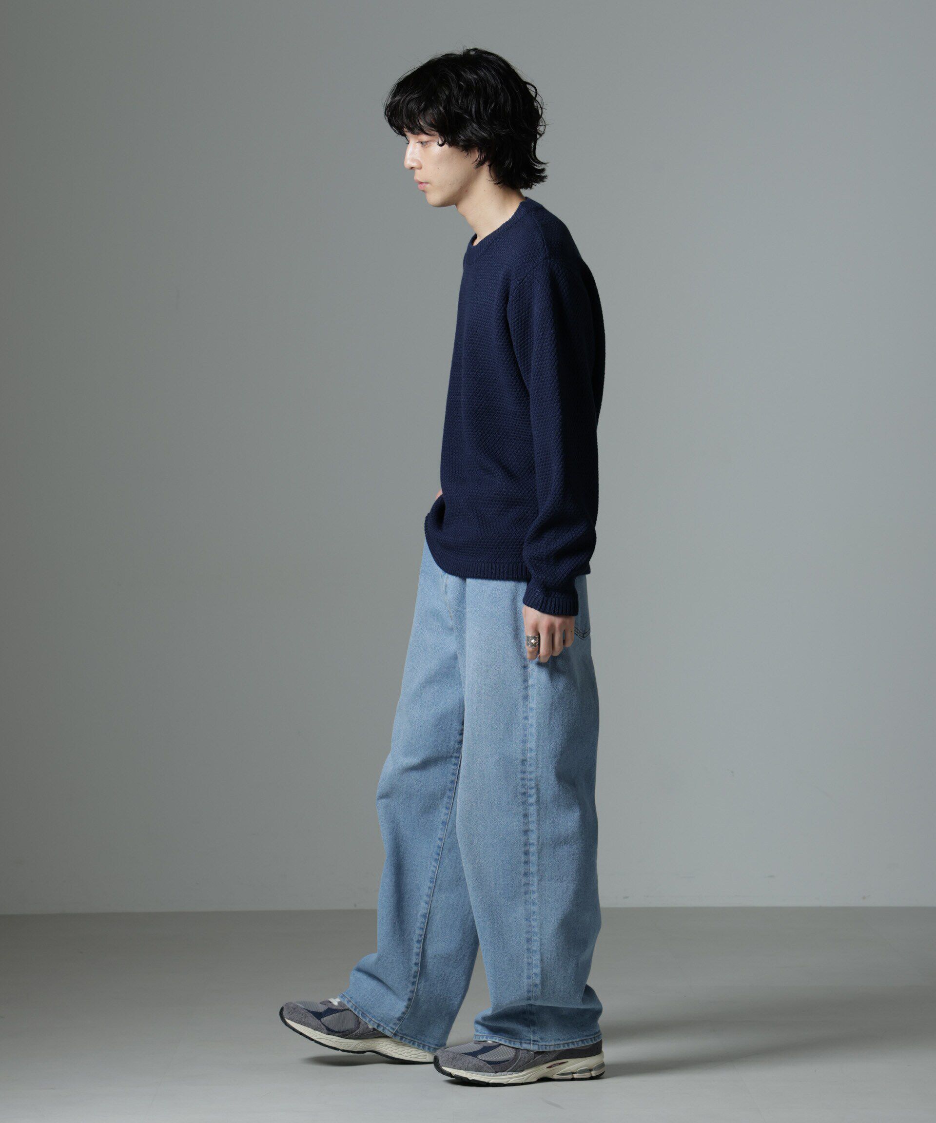 nano･universe「ダイヤ鹿の子ニット」|ニット・セーター|