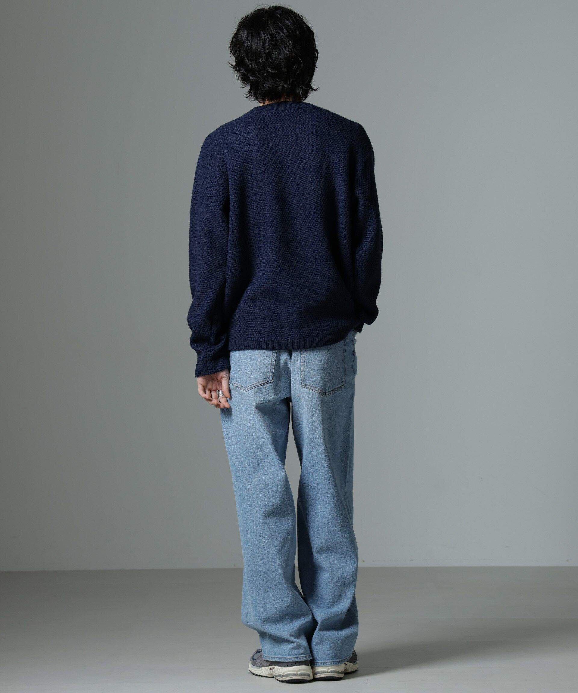 nano･universe「ダイヤ鹿の子ニット」|ニット・セーター|