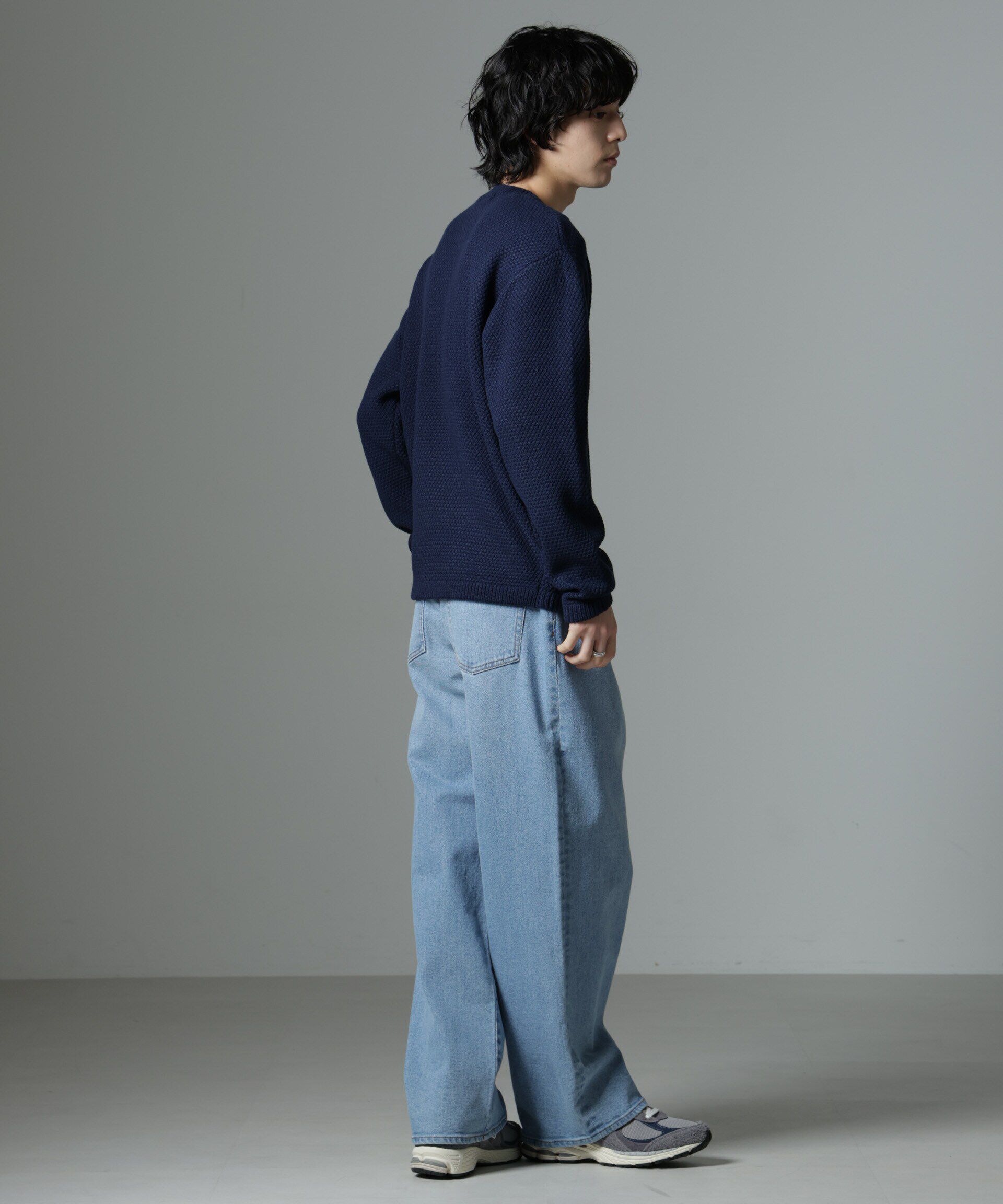 nano･universe「ダイヤ鹿の子ニット」|ニット・セーター|