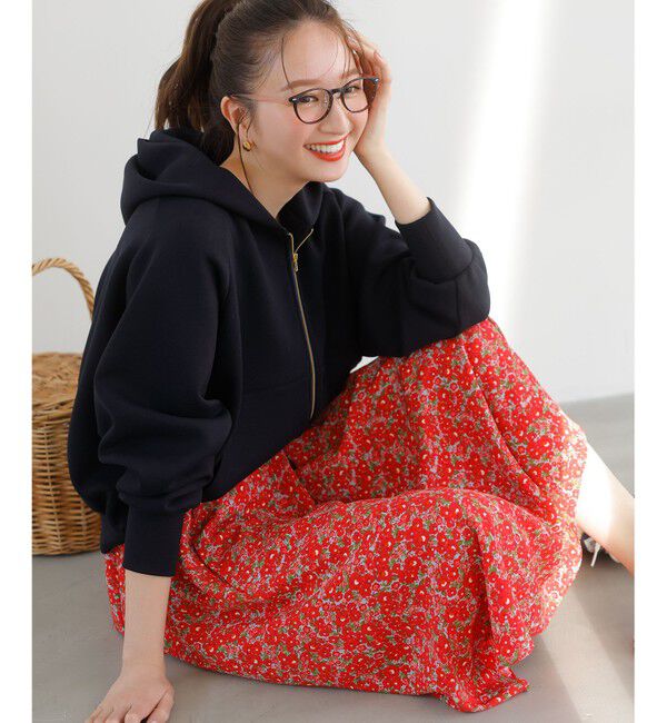 組曲「プランタンプリント フレアスカート」|スカート|レッド系5