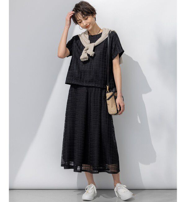 23区「【洗える】Broche チェック レース ブラウス」|シャツ・ブラウス|