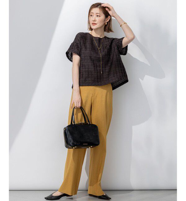 23区「【洗える】Broche チェック レース ブラウス」|シャツ・ブラウス|