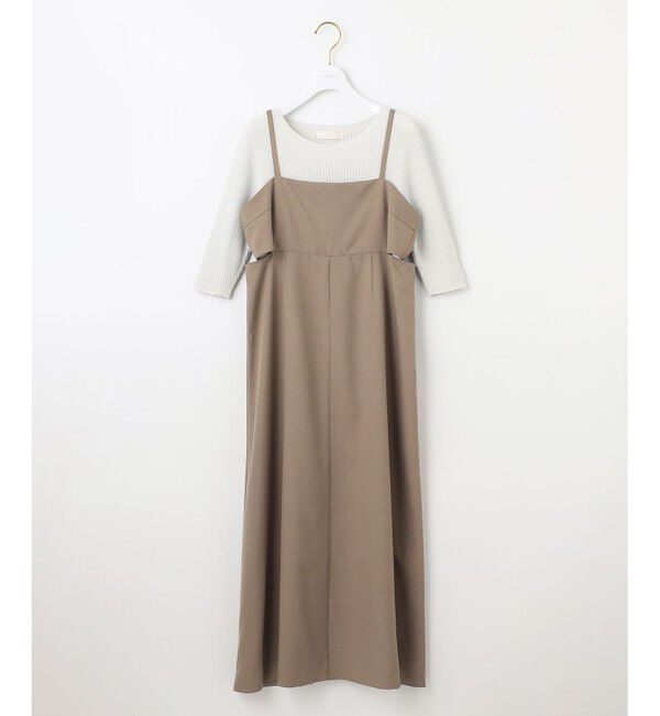 ANY SIS「【洗える・2SET】カットデザインスタイルアップ ワンピース&times;ニット」|スーツ|