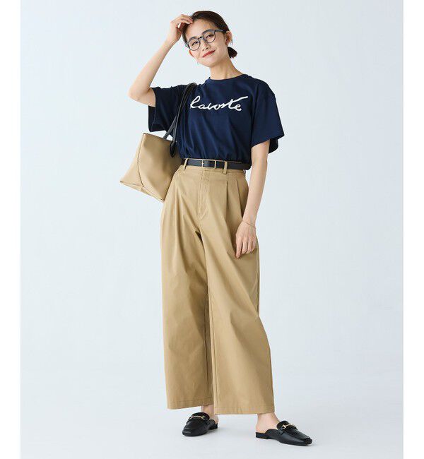 LACOSTE「【オンライン限定】LACOSTE スクリプトネームロゴ  ルーズシルエットハーフスリーブTシャツ」|Tシャツ・カットソー|