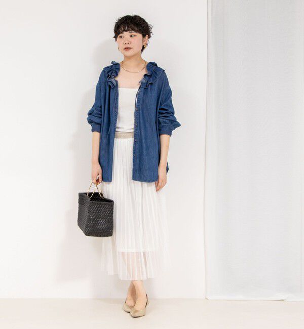 Rie Miller「ウォッシャブルラッセルチュールプリーツスカート」|スカート|