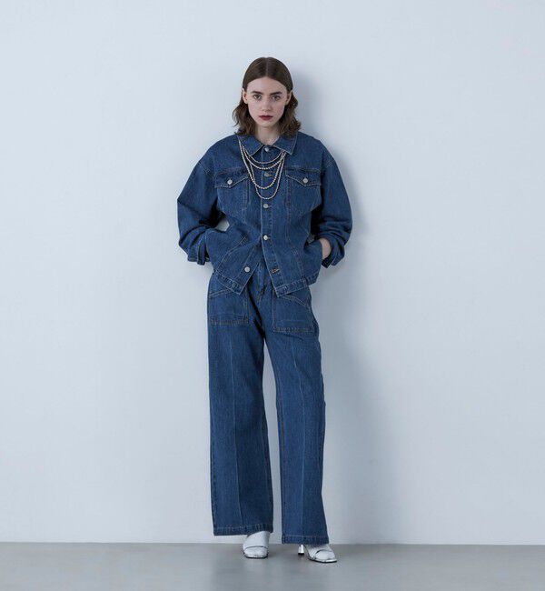 fredy emue「【LA COURBE】前ポケットフレアデニムパンツ」|デニム|ブルー