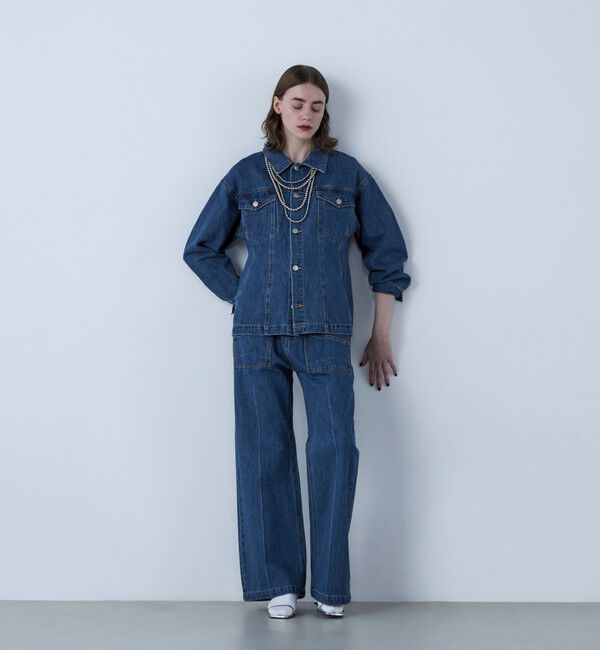 fredy emue「【LA COURBE】前ポケットフレアデニムパンツ」|デニム|