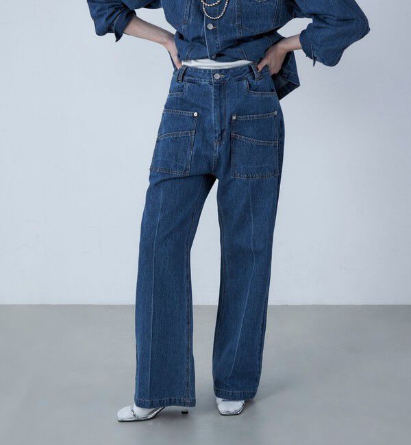 fredy emue「【LA COURBE】前ポケットフレアデニムパンツ」|デニム|