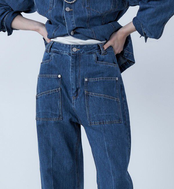 fredy emue「【LA COURBE】前ポケットフレアデニムパンツ」|デニム|