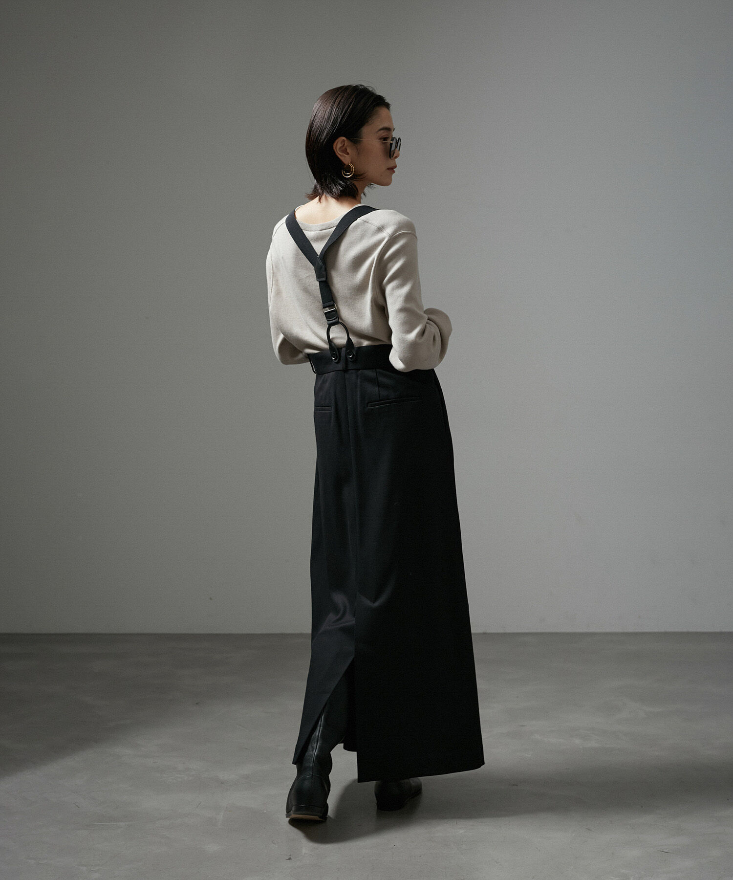 SALON adam et rope'「【WEB限定】サスペンダートラペーズスカート」|スカート|