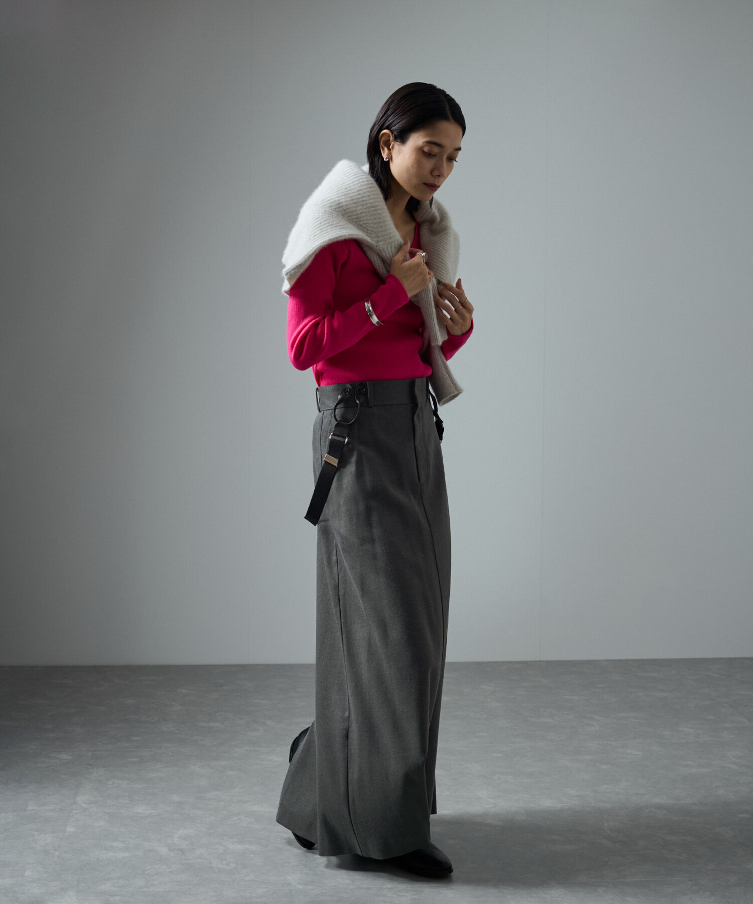 SALON adam et rope'「【WEB限定】サスペンダートラペーズスカート」|スカート|