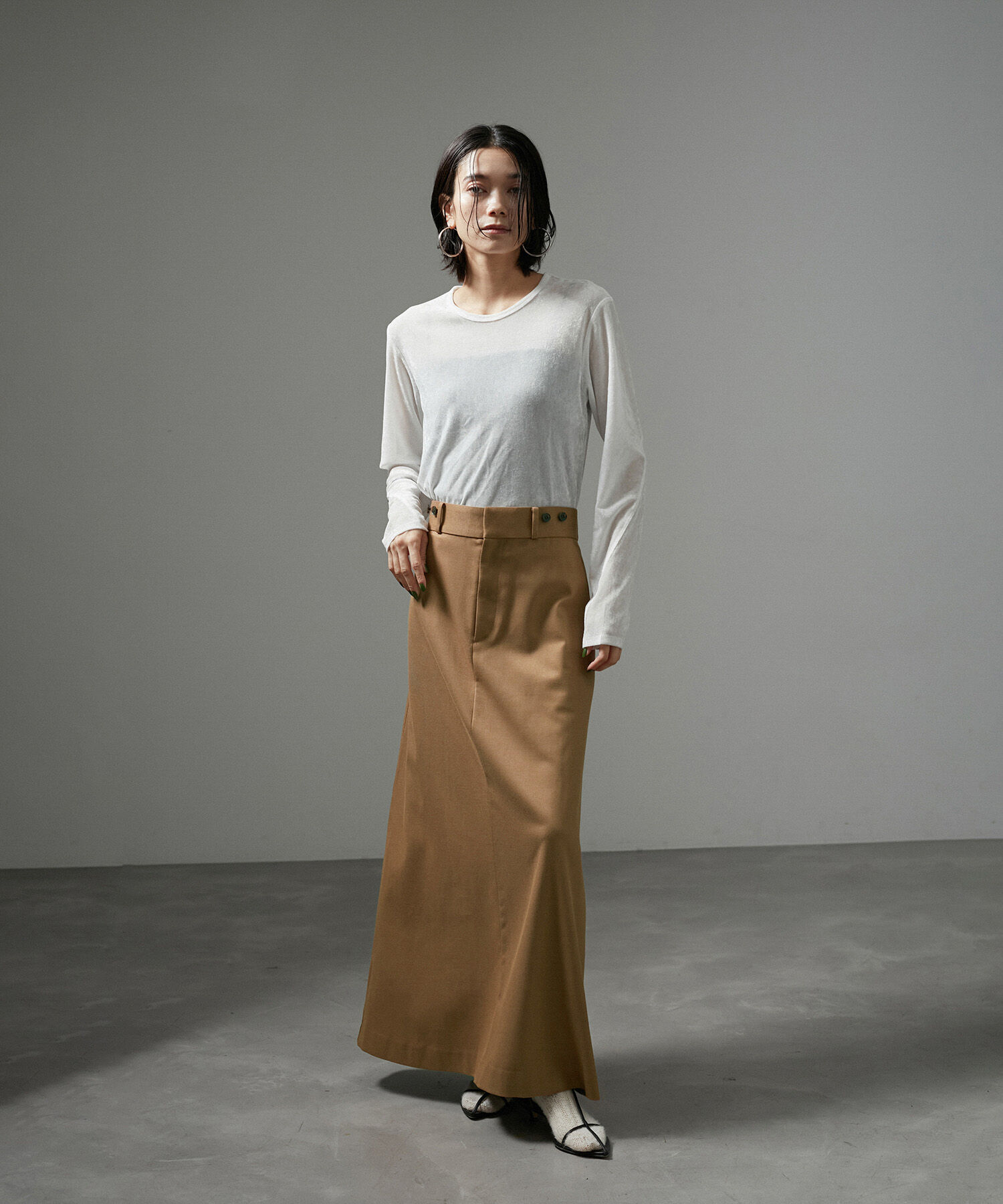 SALON adam et rope'「【WEB限定】サスペンダートラペーズスカート」|スカート|