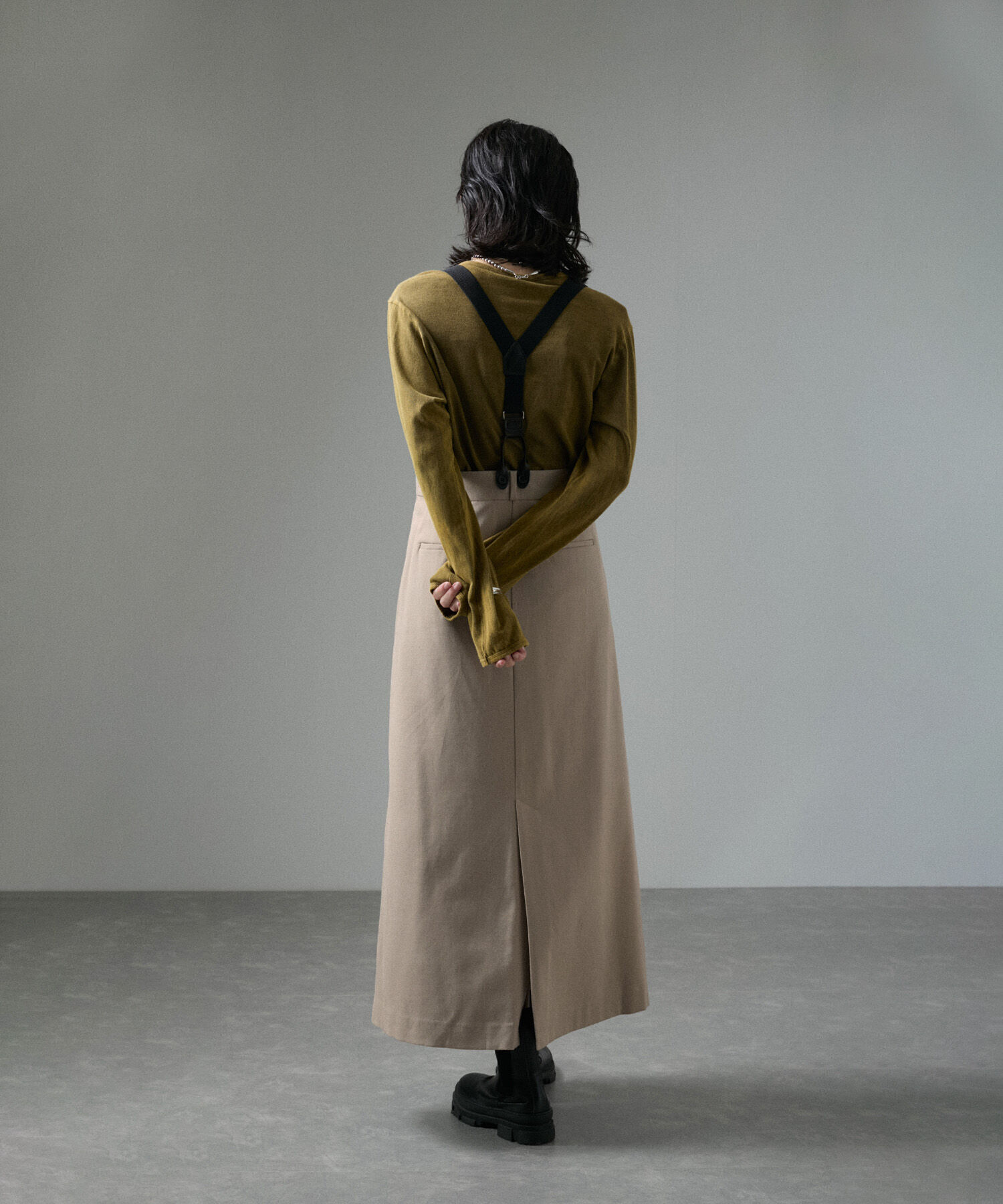 SALON adam et rope'「【WEB限定】サスペンダートラペーズスカート」|スカート|
