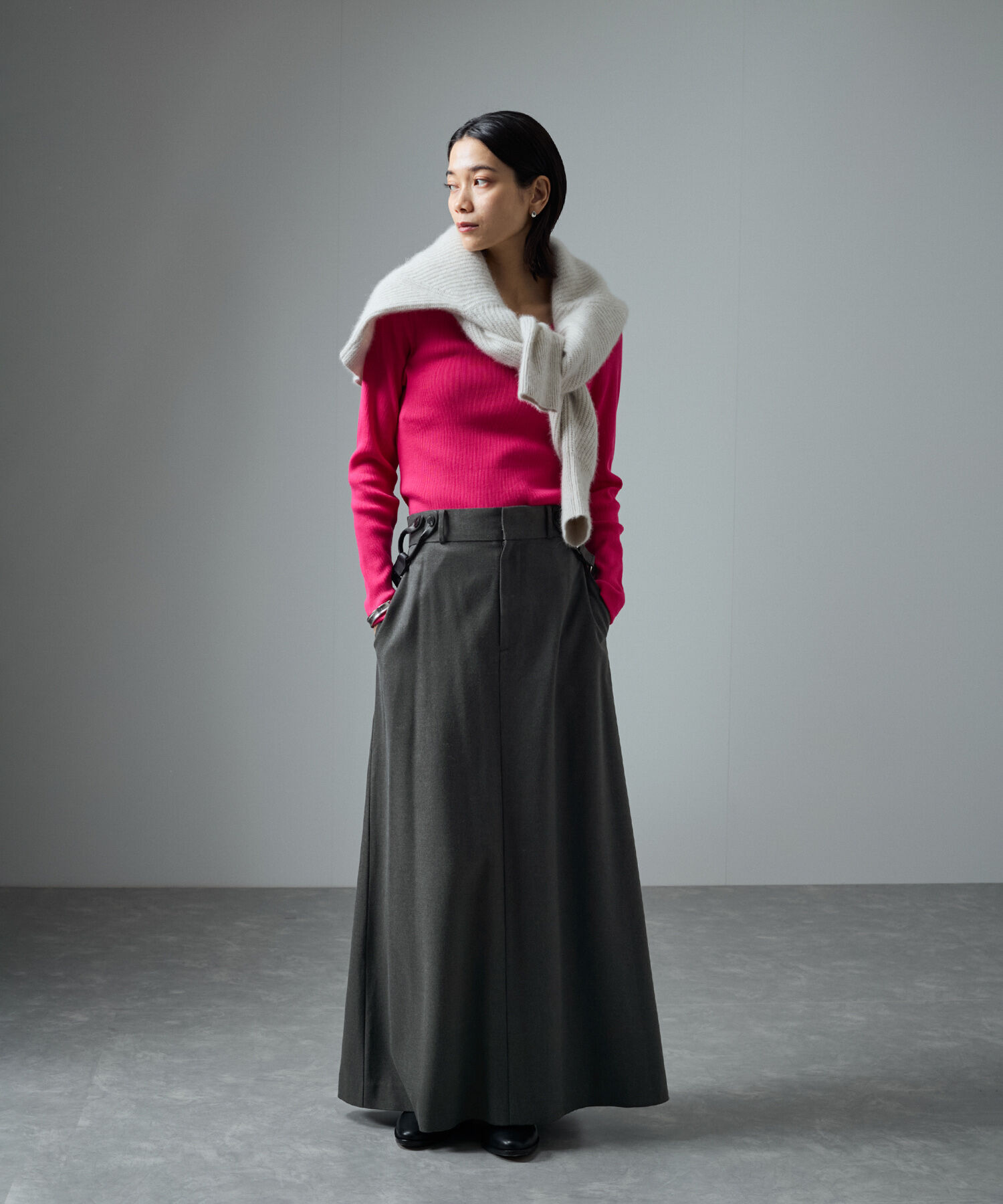 SALON adam et rope'「【WEB限定】サスペンダートラペーズスカート」|スカート|