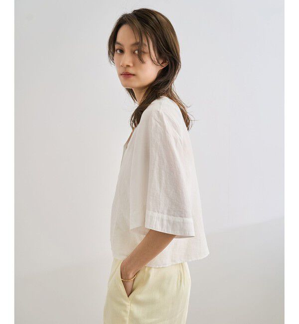 ROPE「カーディ半袖ブラウス/洗える」|シャツ・ブラウス|