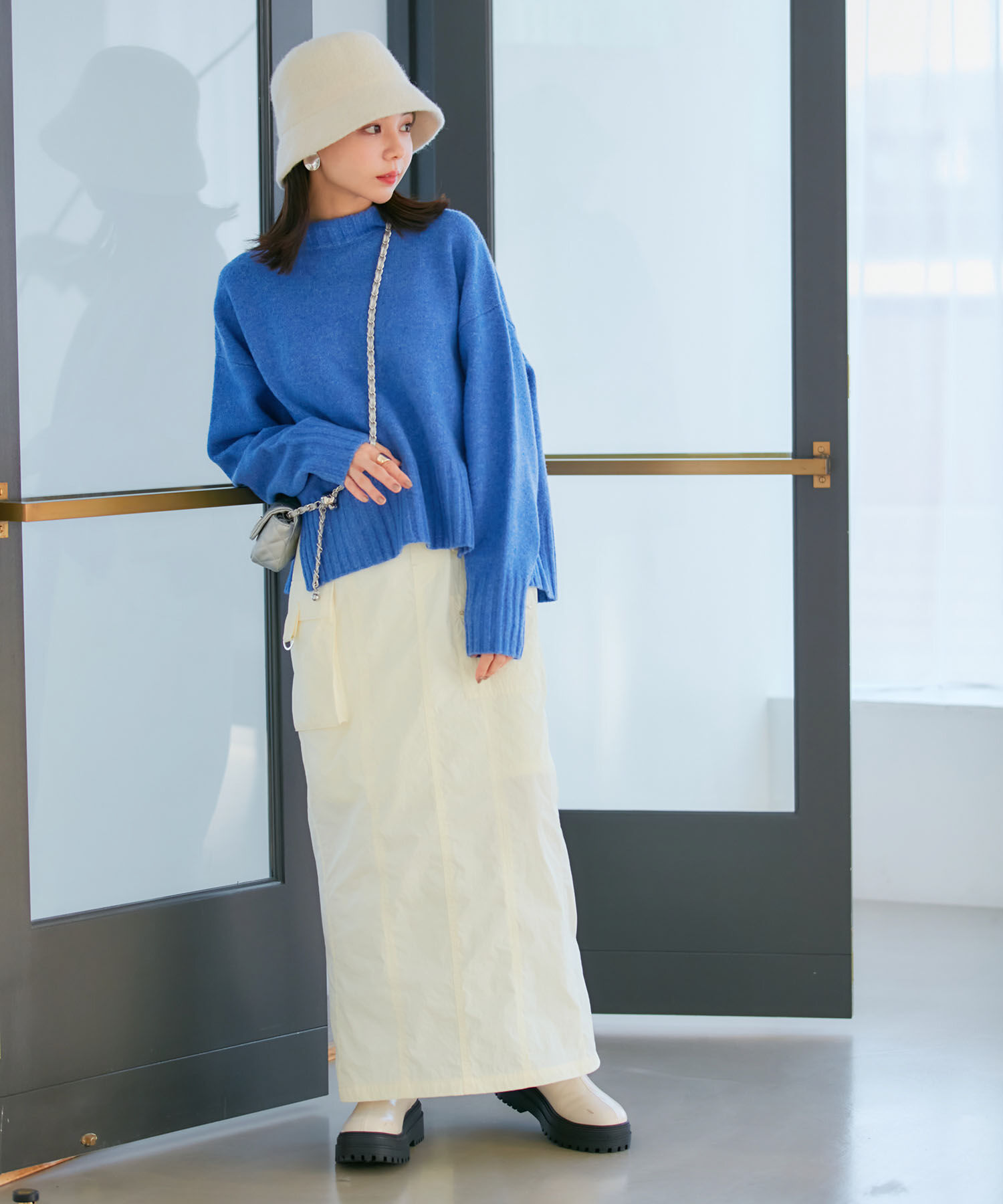 VIS「【洗える】裏起毛カーゴタイトスカート」|スカート|