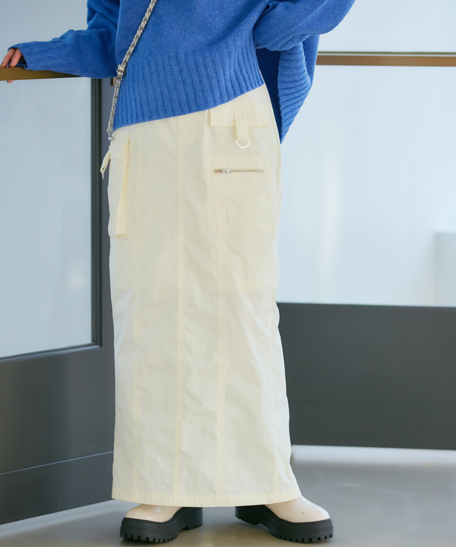 VIS「【洗える】裏起毛カーゴタイトスカート」|スカート|キナリ系(17)