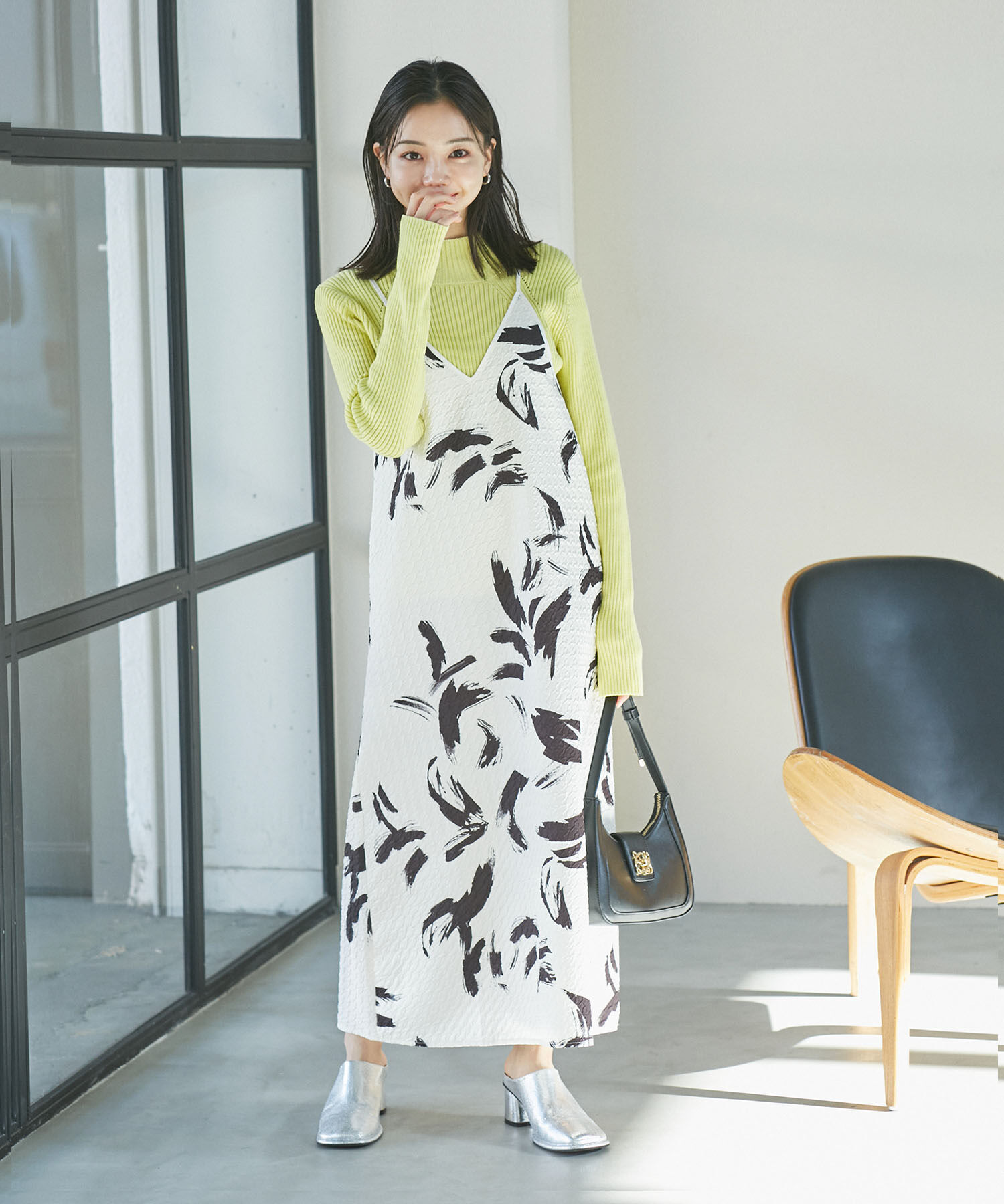 VIS「【洗える】アート柄キャミワンピース」|ワンピース|