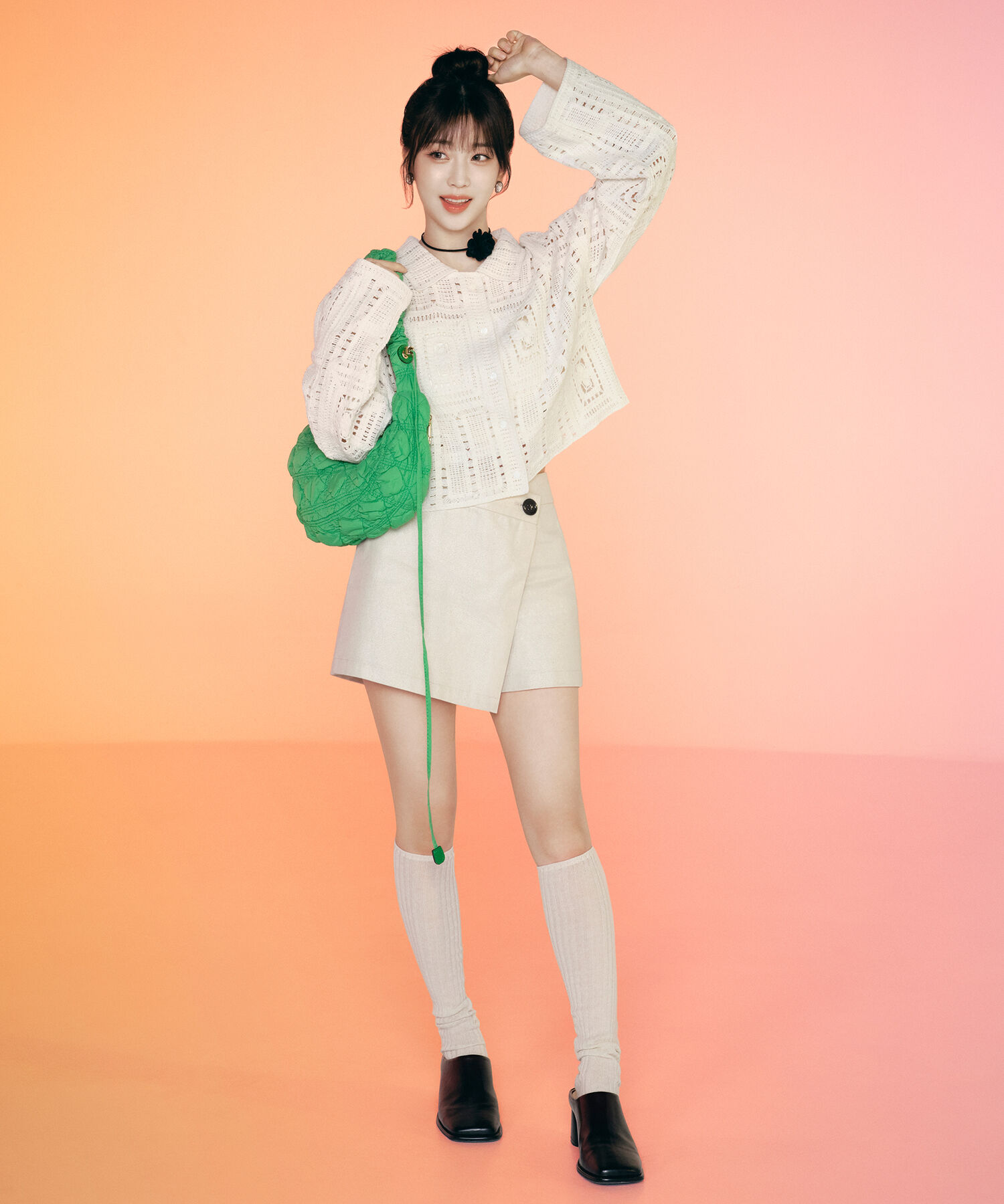 VIS「衿付きクロシェレースカーデガン」|カーディガン|