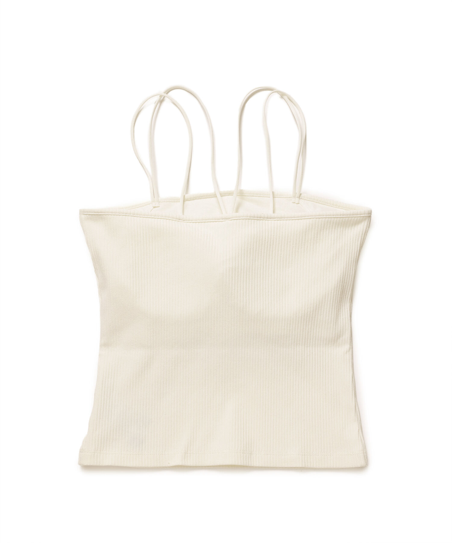 VIS「【選べる着丈】カップ付きロゴ刺繍Wストラップキャミソール【洗える】」|キャミソール|